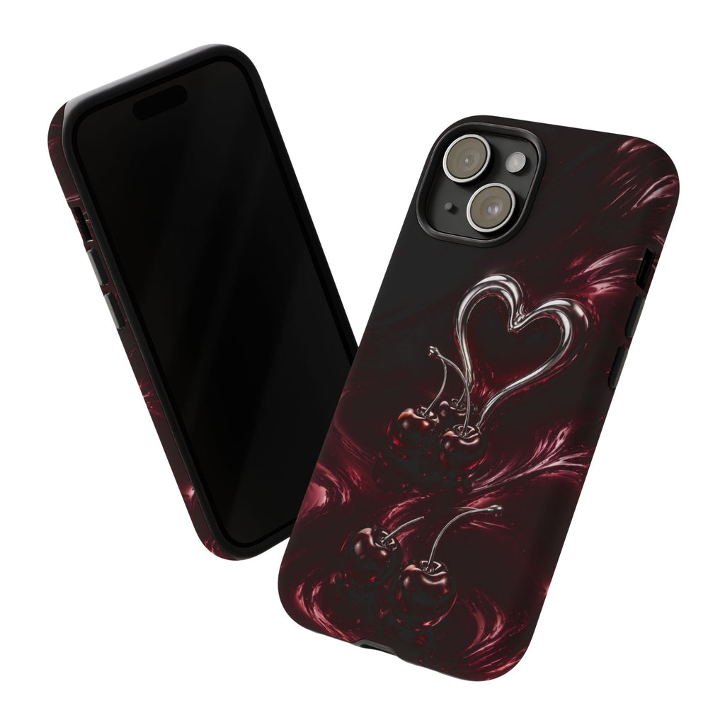 Dark Cherry Chrome Heart Phone Case