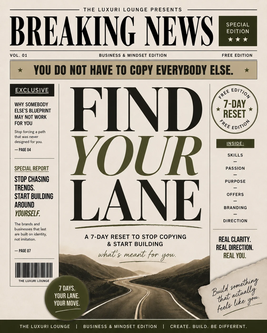 Find Your Lane: 7-Day Business Clarity Workbook