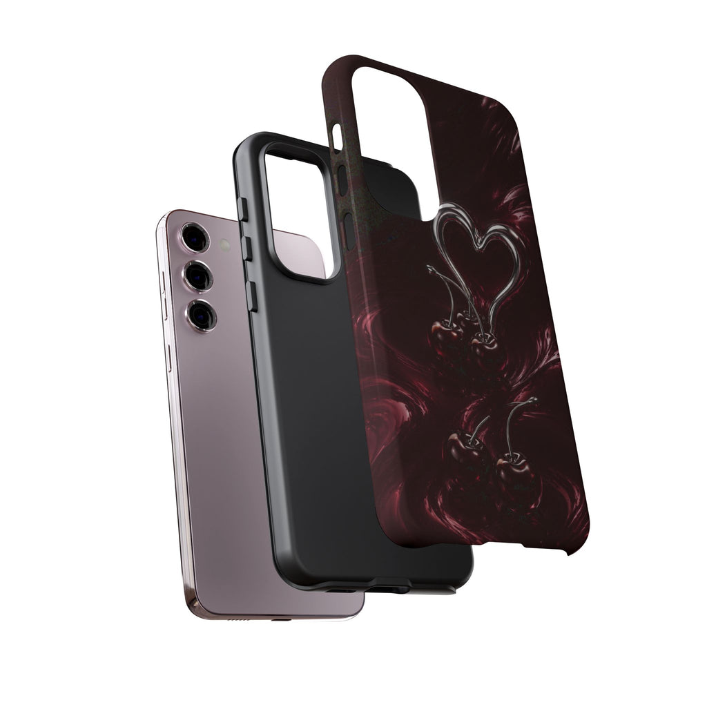 Dark Cherry Chrome Heart Phone Case
