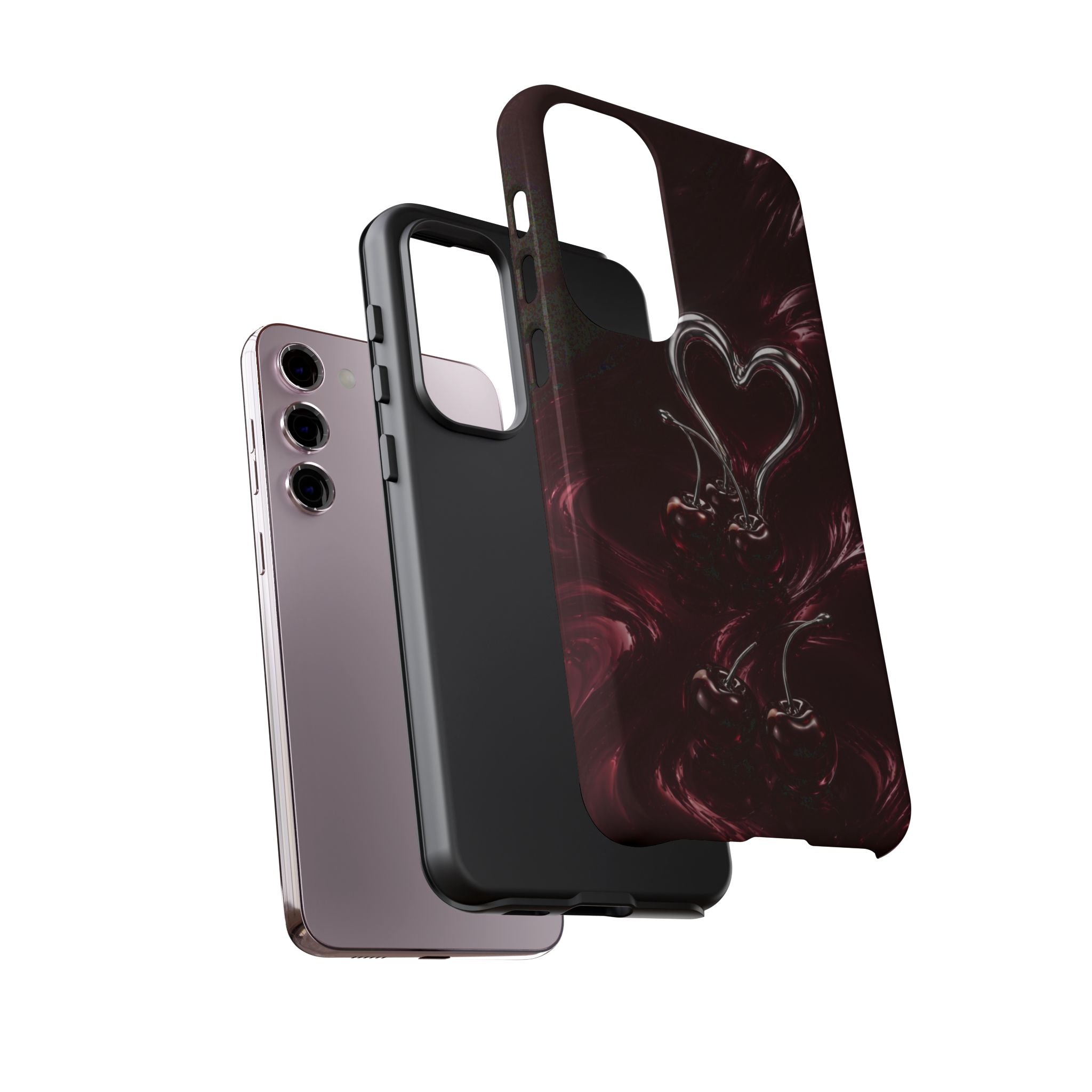 Dark Cherry Chrome Heart Phone Case