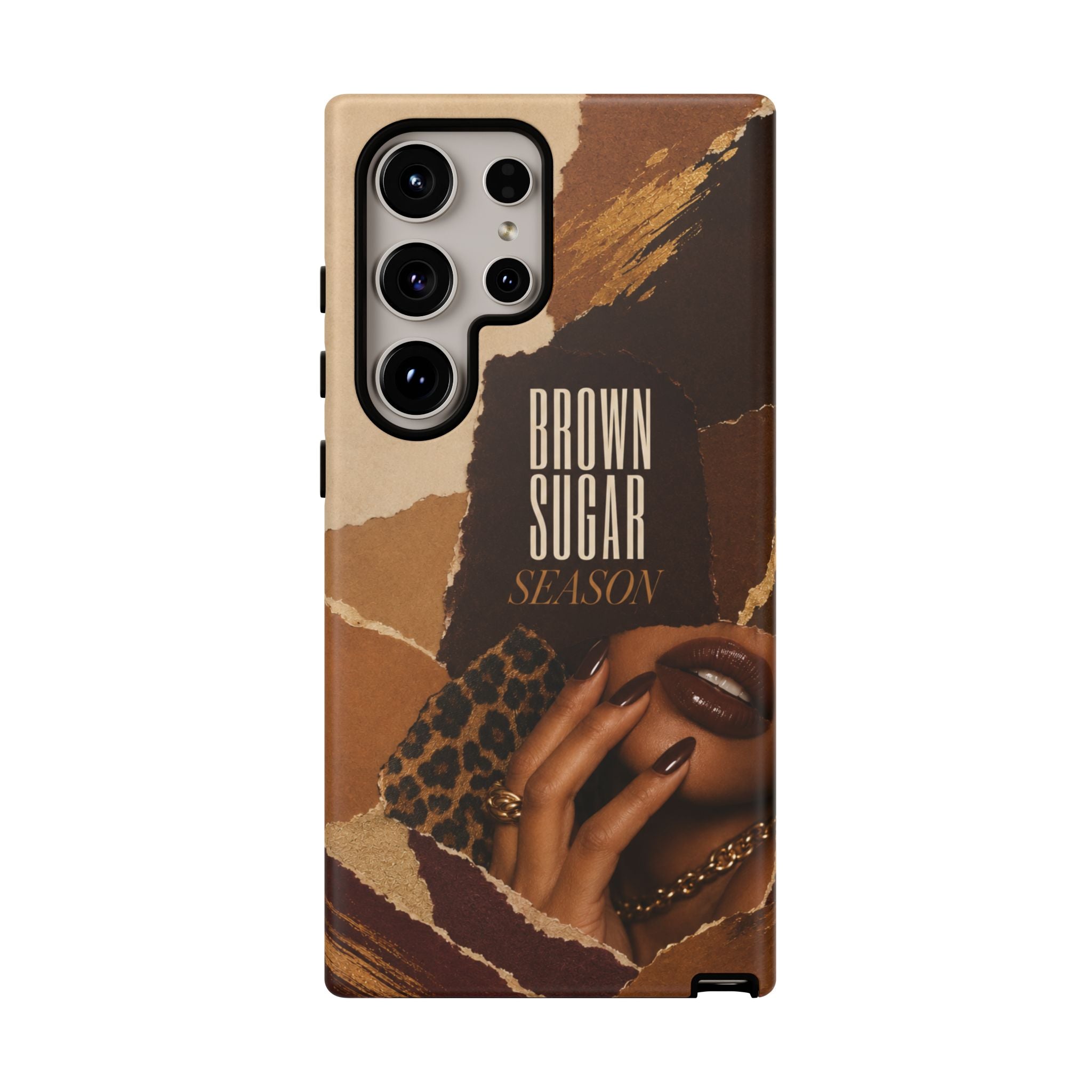 Brown Sugar Season Leopard Collage Phone Case