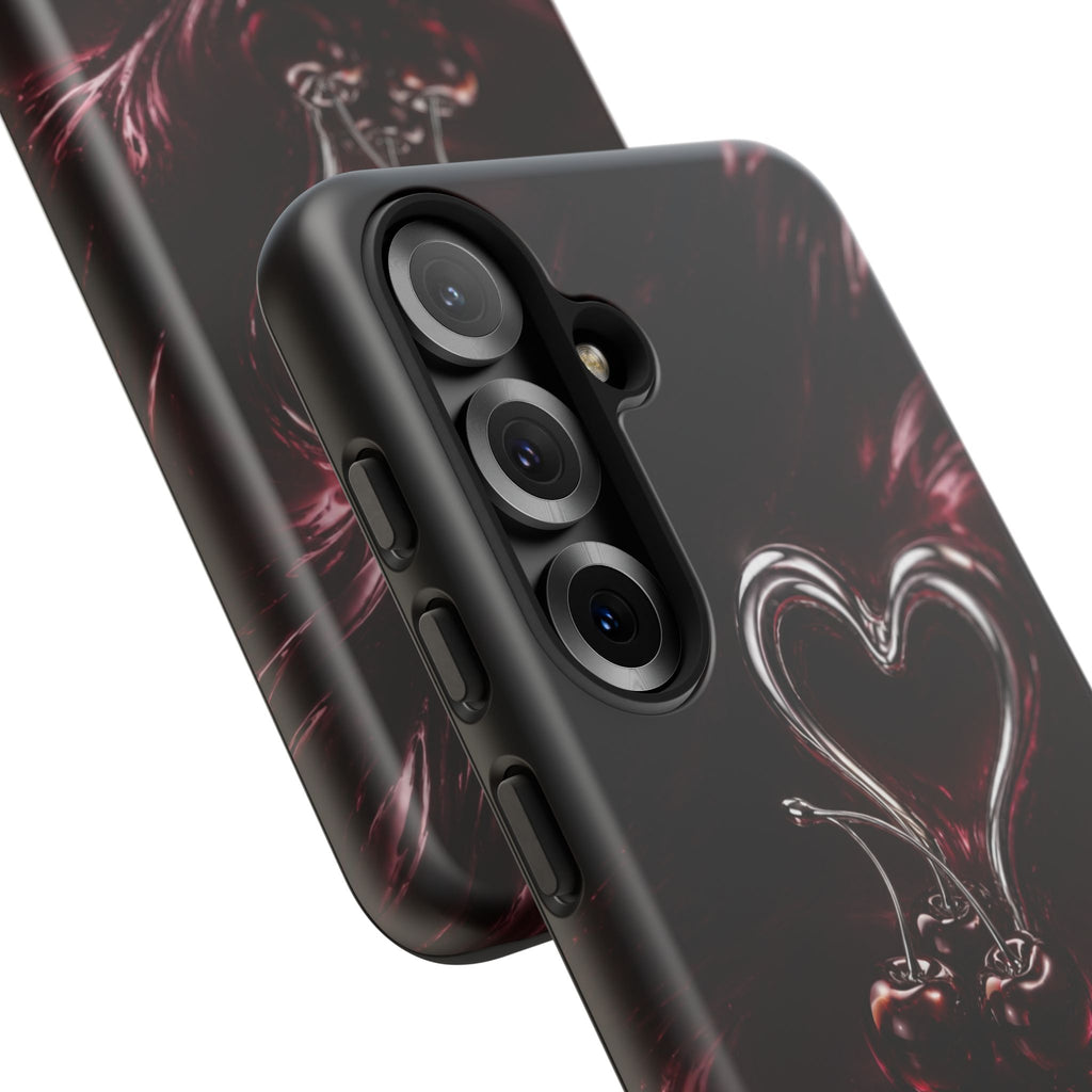 Dark Cherry Chrome Heart Phone Case