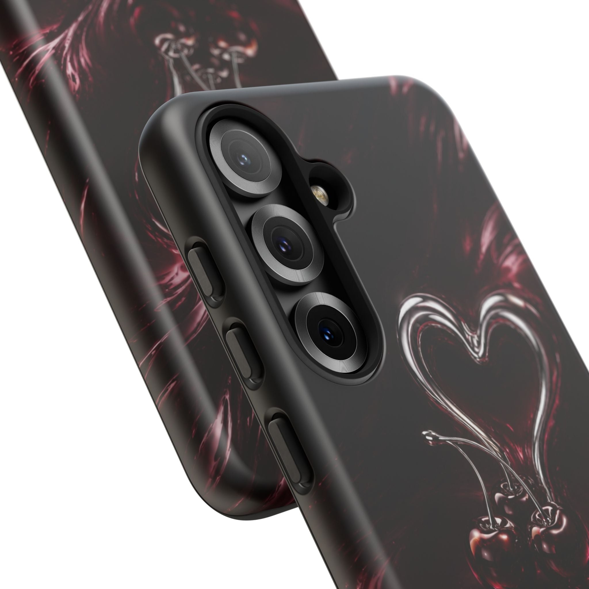 Dark Cherry Chrome Heart Phone Case