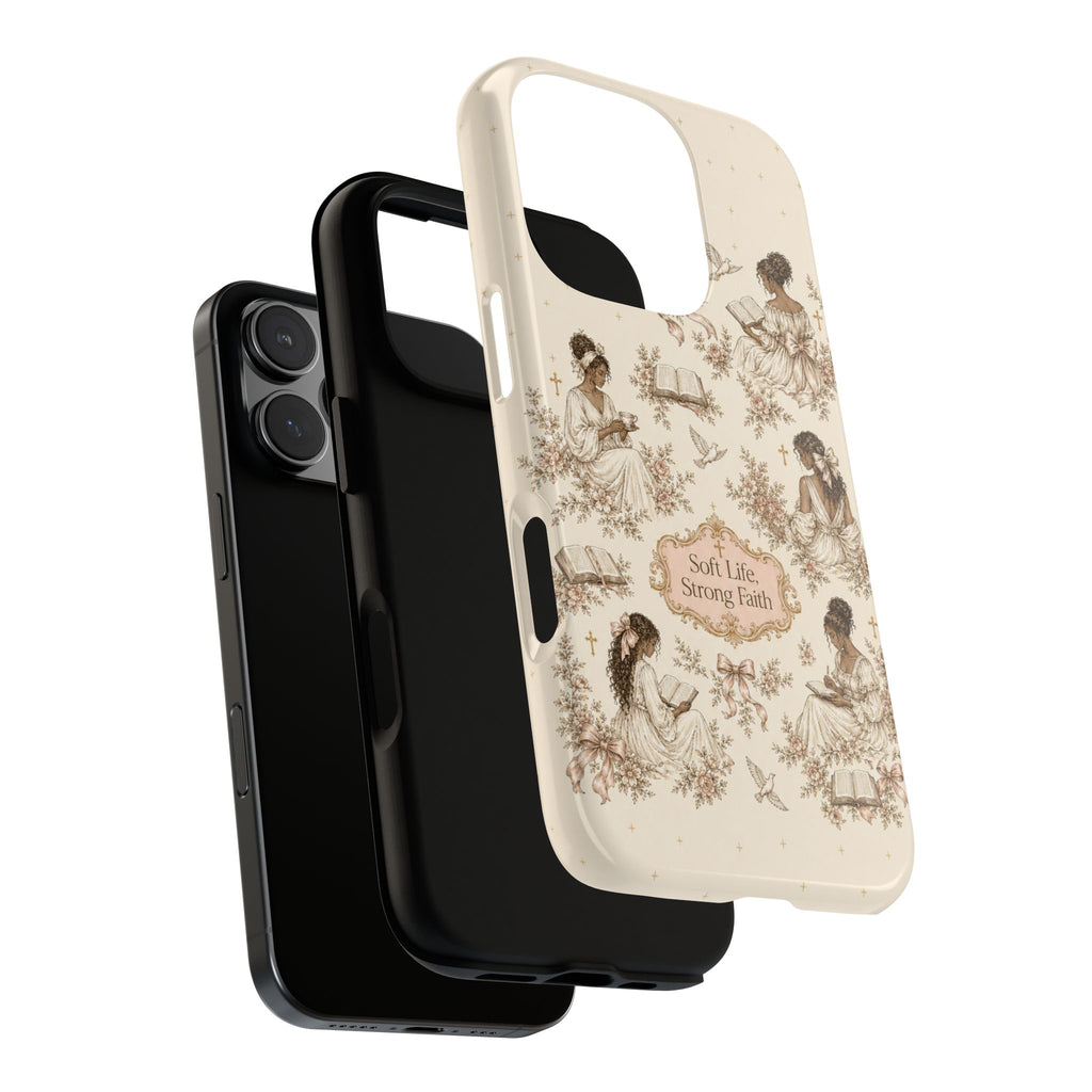 Soft Life, Strong Faith Vintage Christian Phone Case