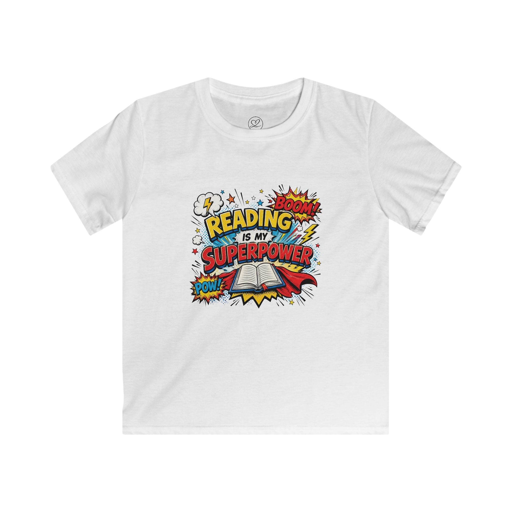 Kids Tee — "Reading Is My Superpower" Comic Book Design