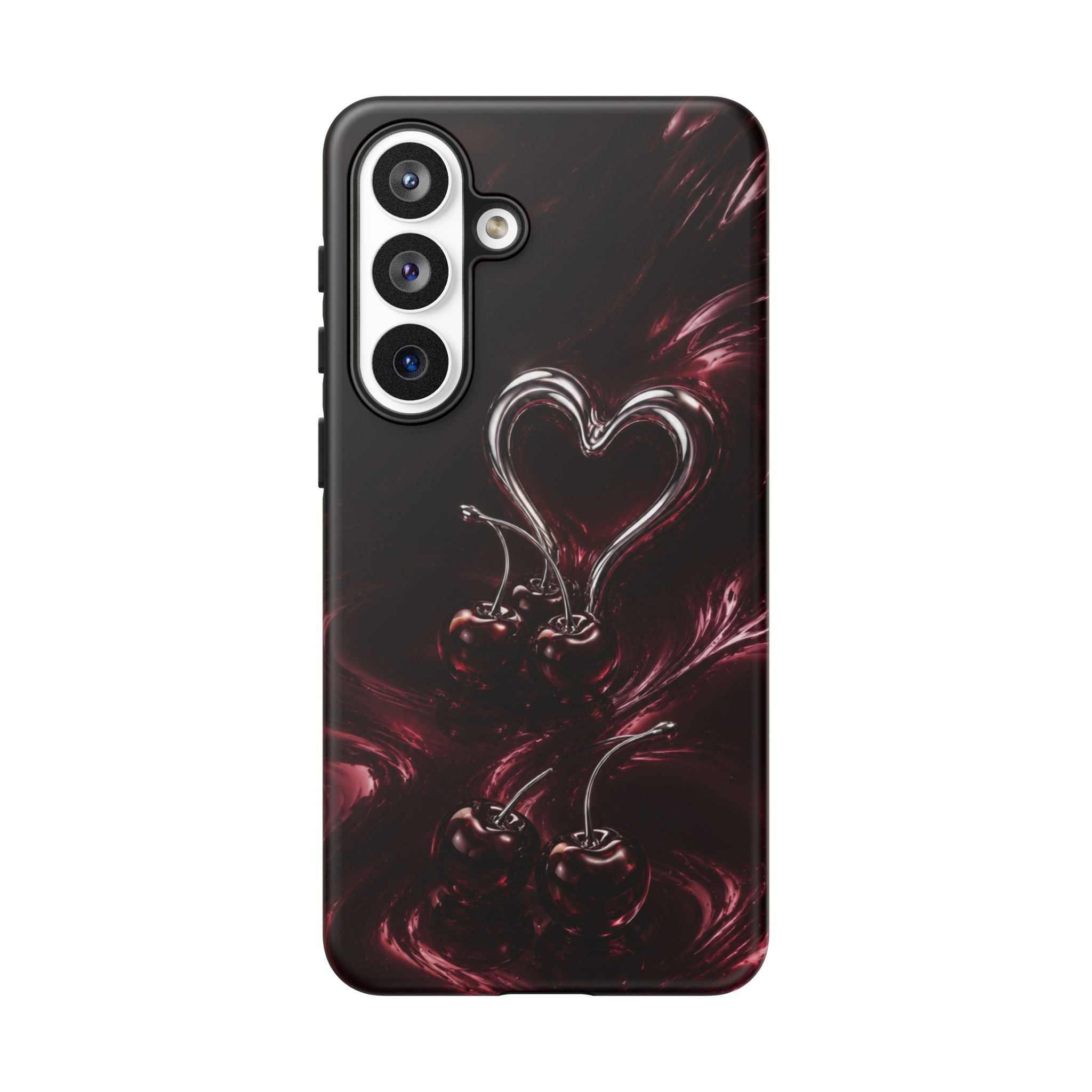 Dark Cherry Chrome Heart Phone Case