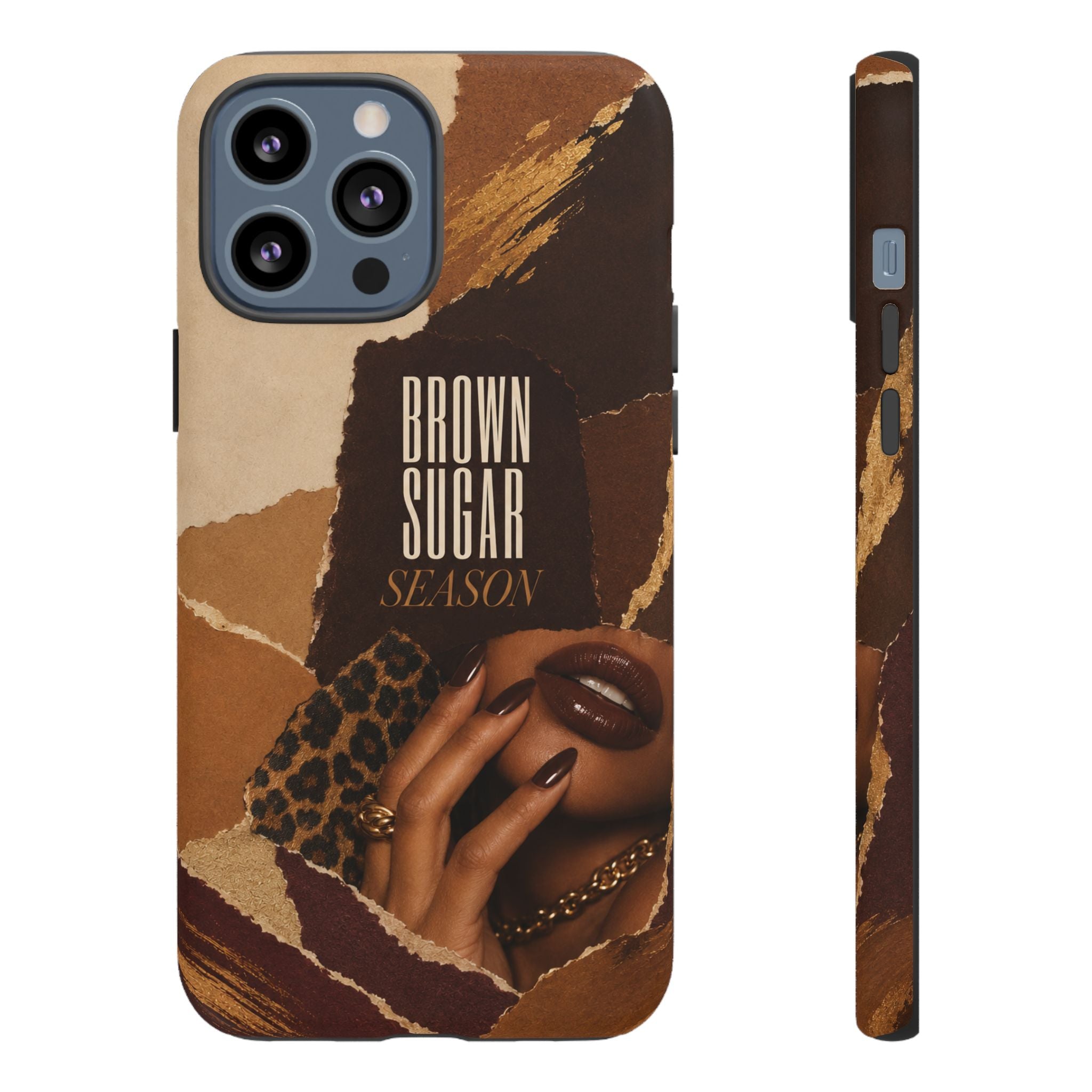 Brown Sugar Season Leopard Collage Phone Case