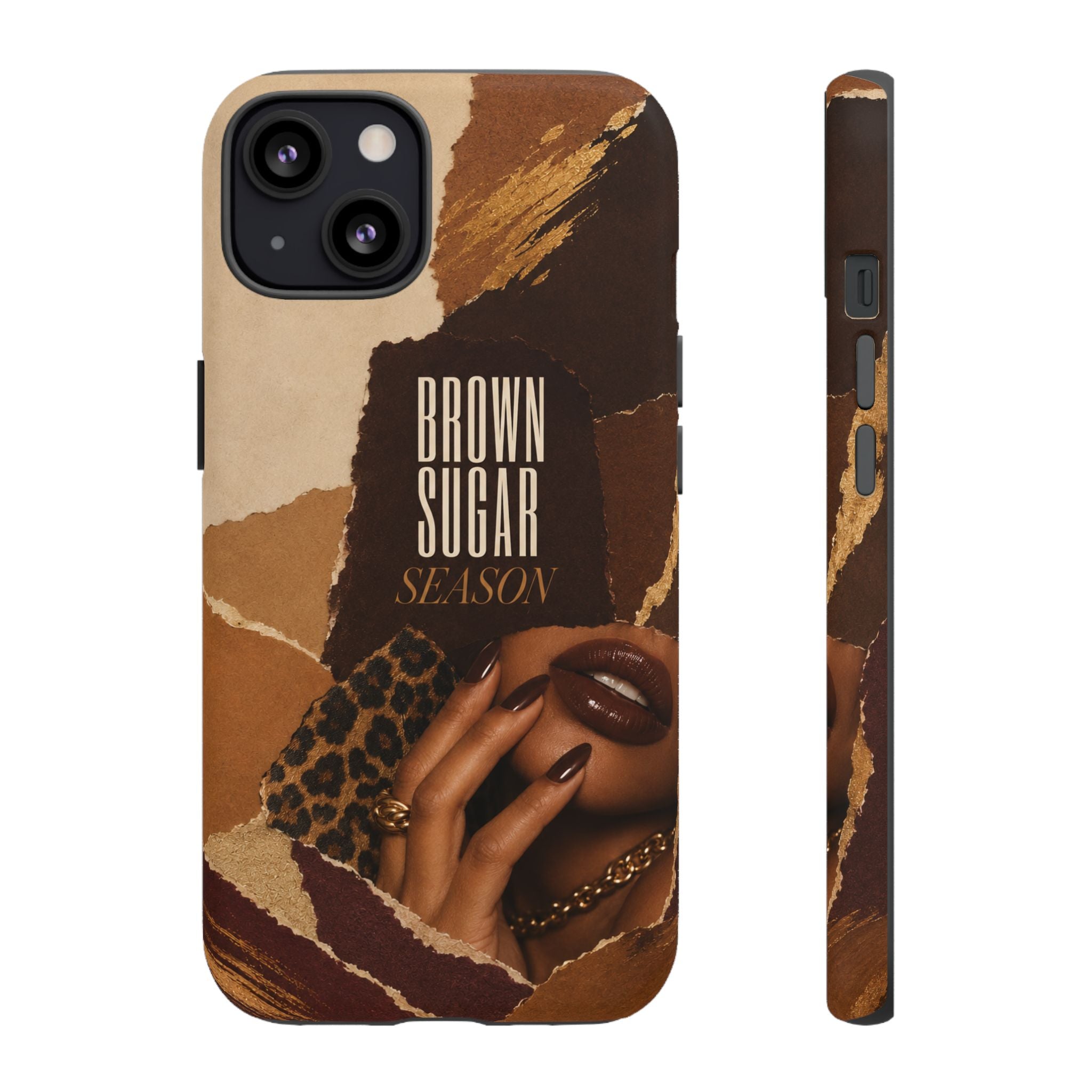 Brown Sugar Season Leopard Collage Phone Case