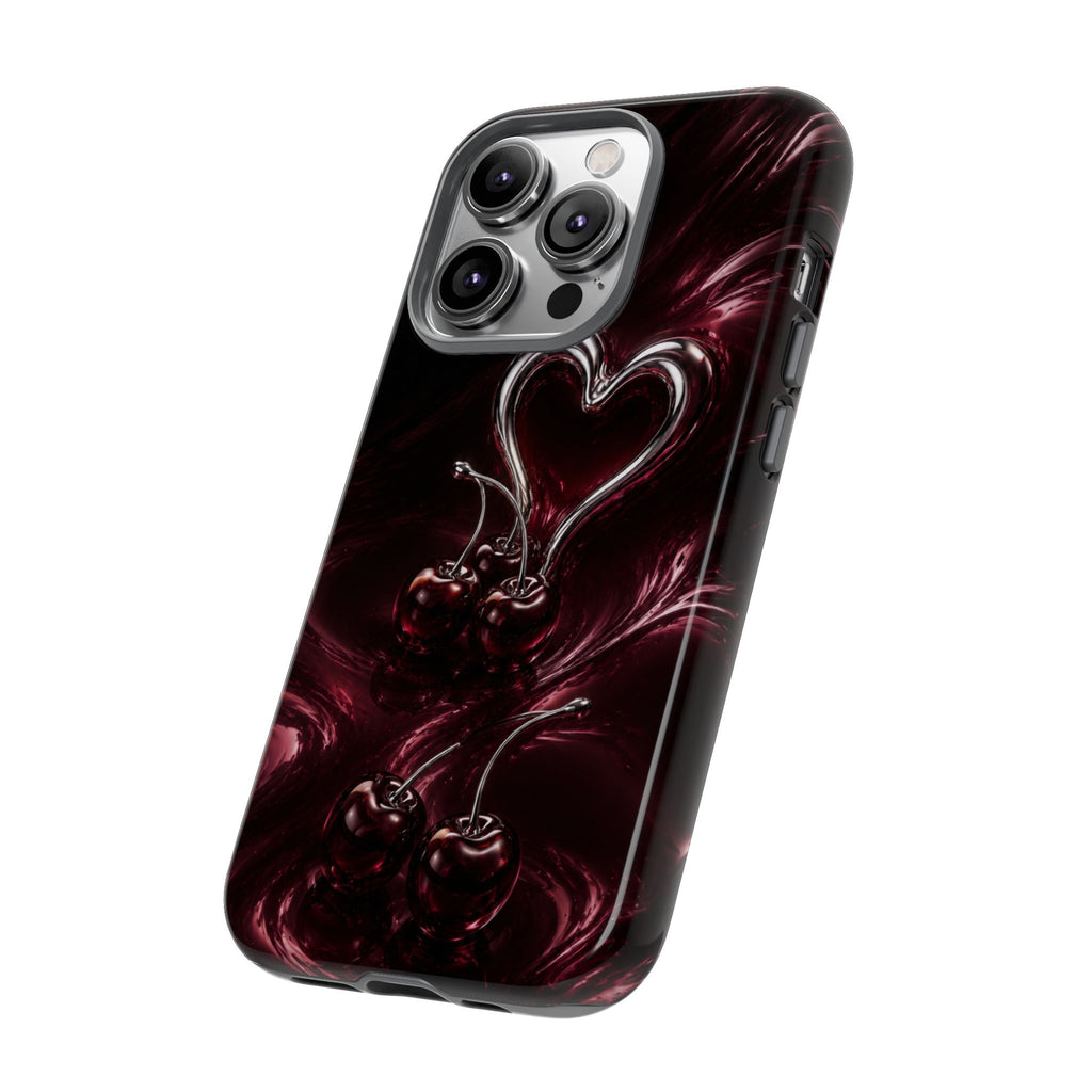 Dark Cherry Chrome Heart Phone Case