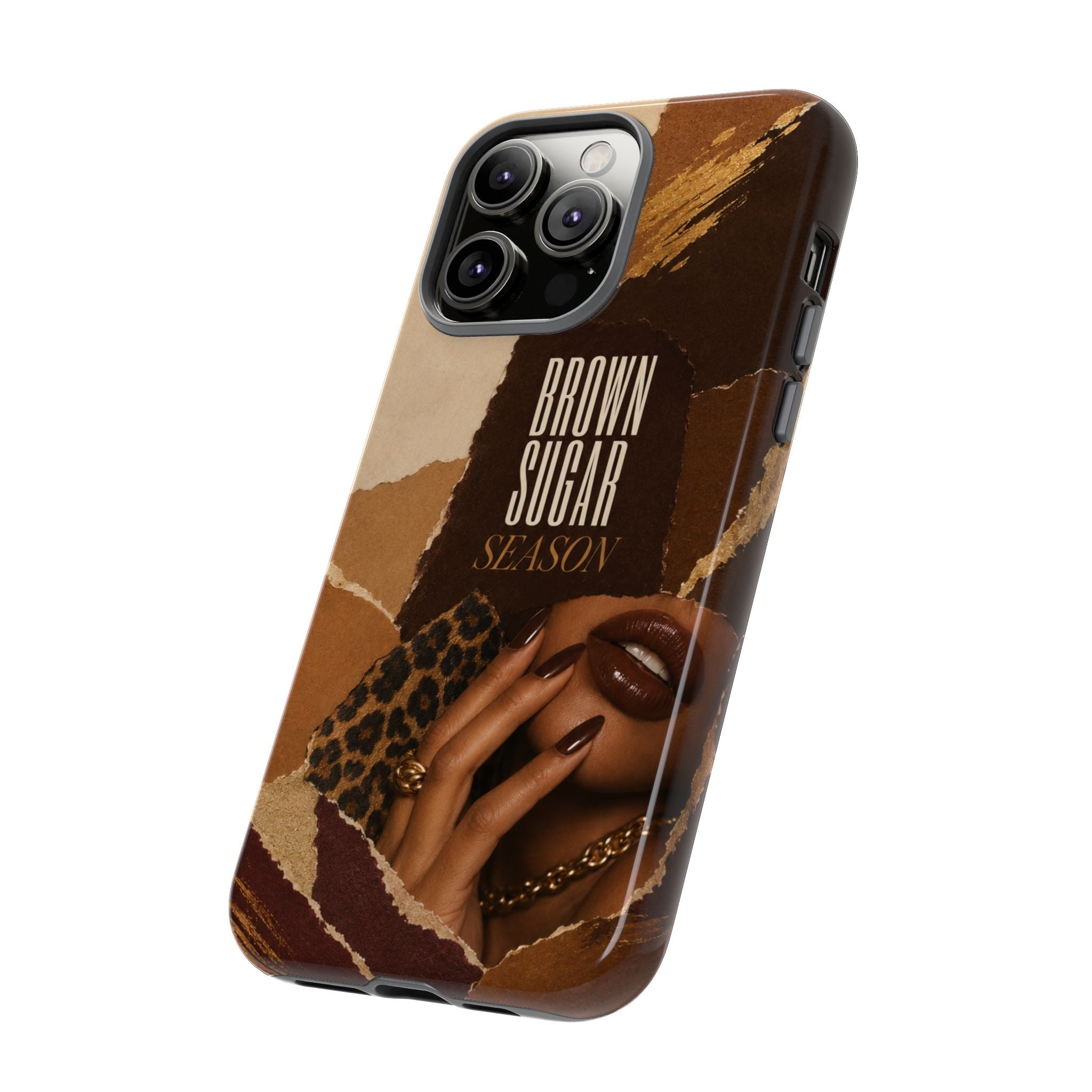 Brown Sugar Season Leopard Collage Phone Case