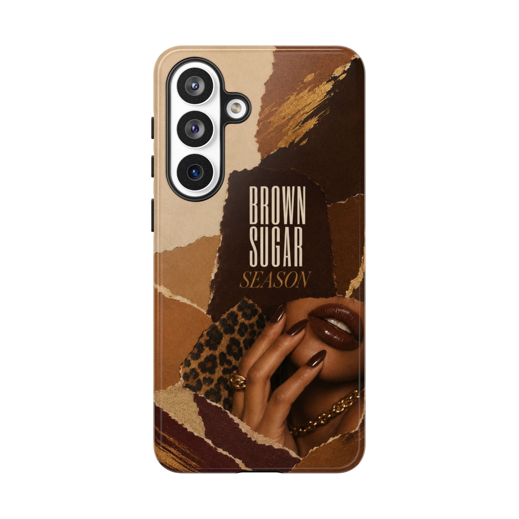 Brown Sugar Season Leopard Collage Phone Case