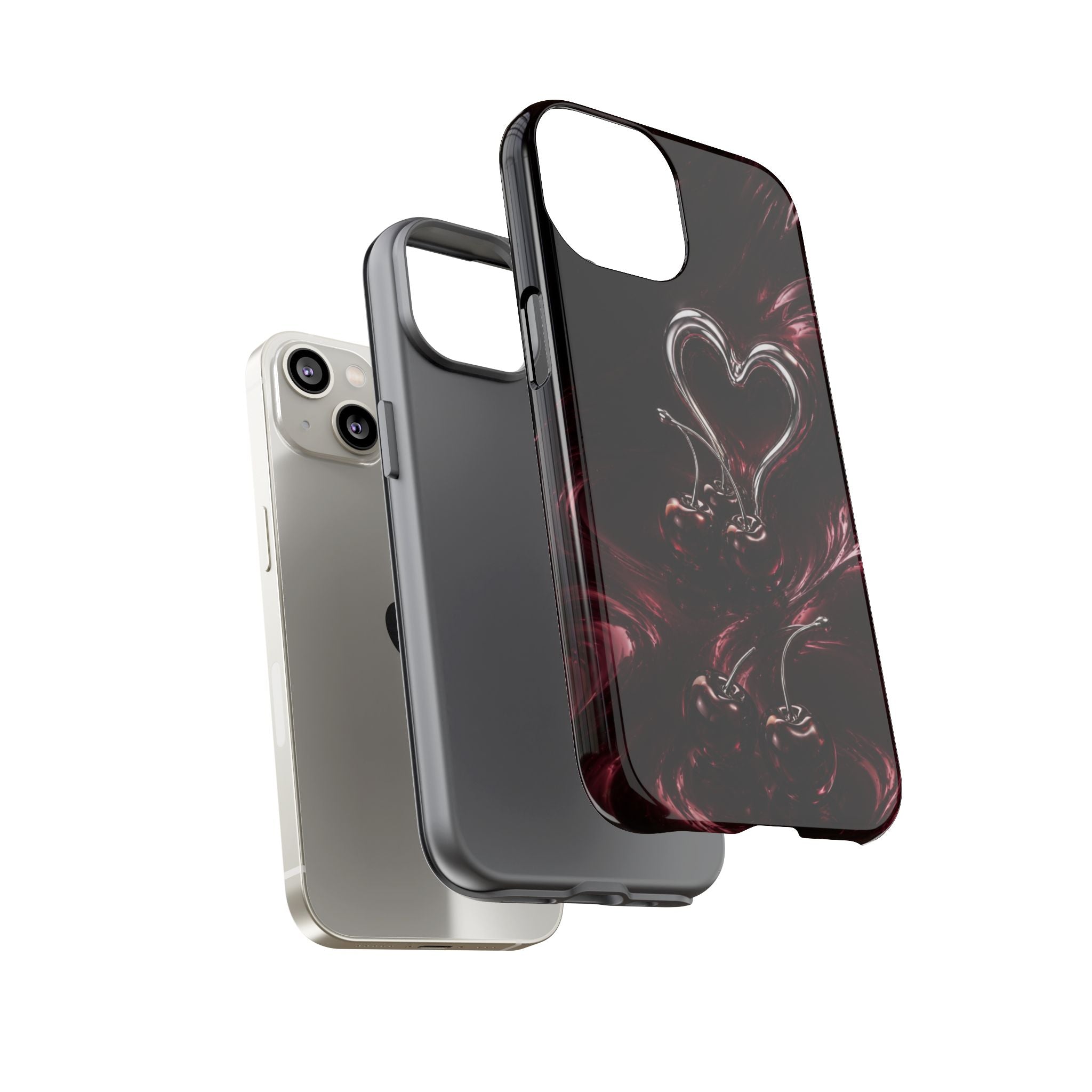 Dark Cherry Chrome Heart Phone Case