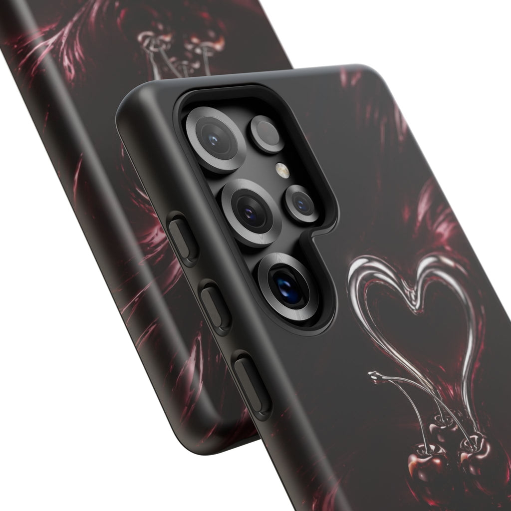Dark Cherry Chrome Heart Phone Case
