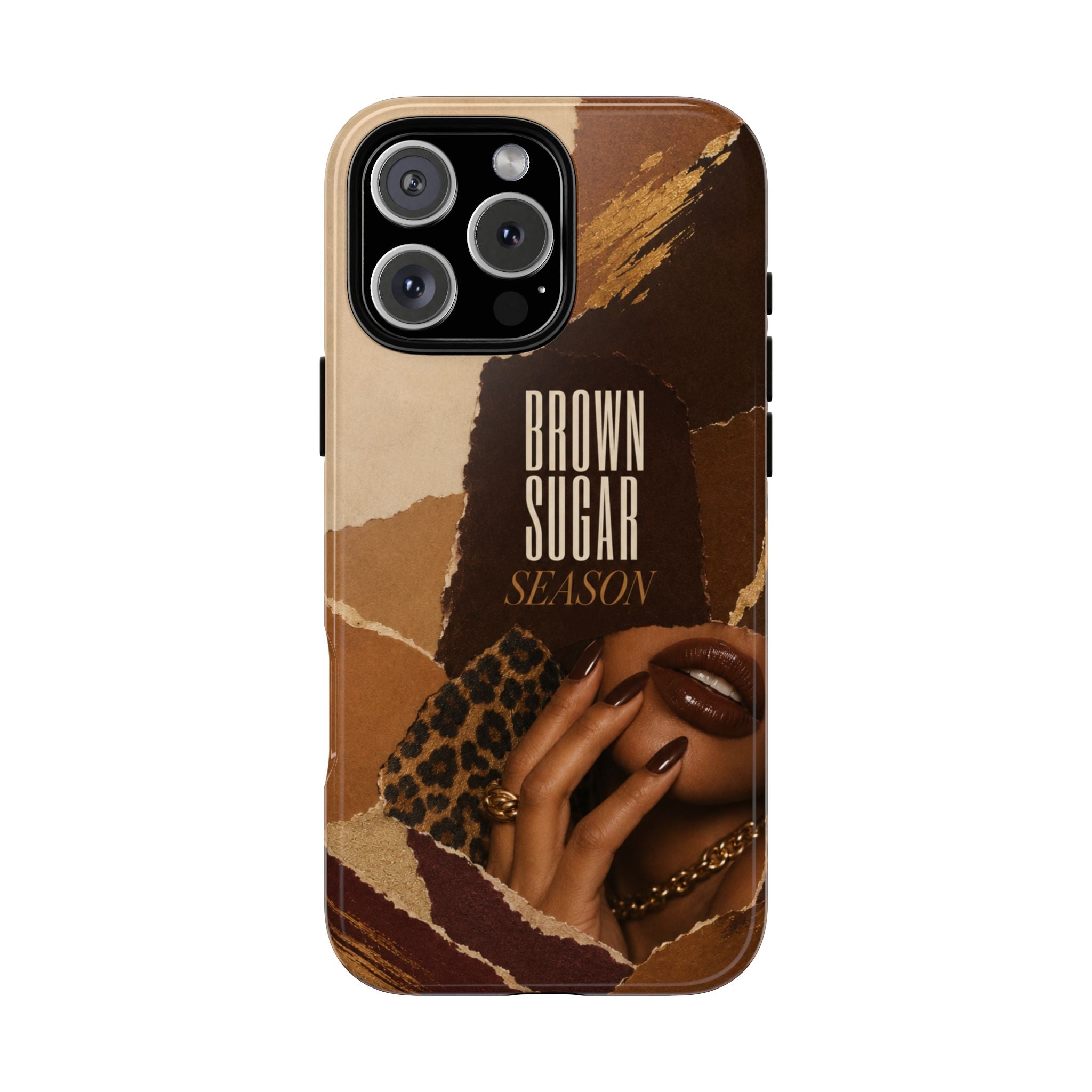 Brown Sugar Season Leopard Collage Phone Case