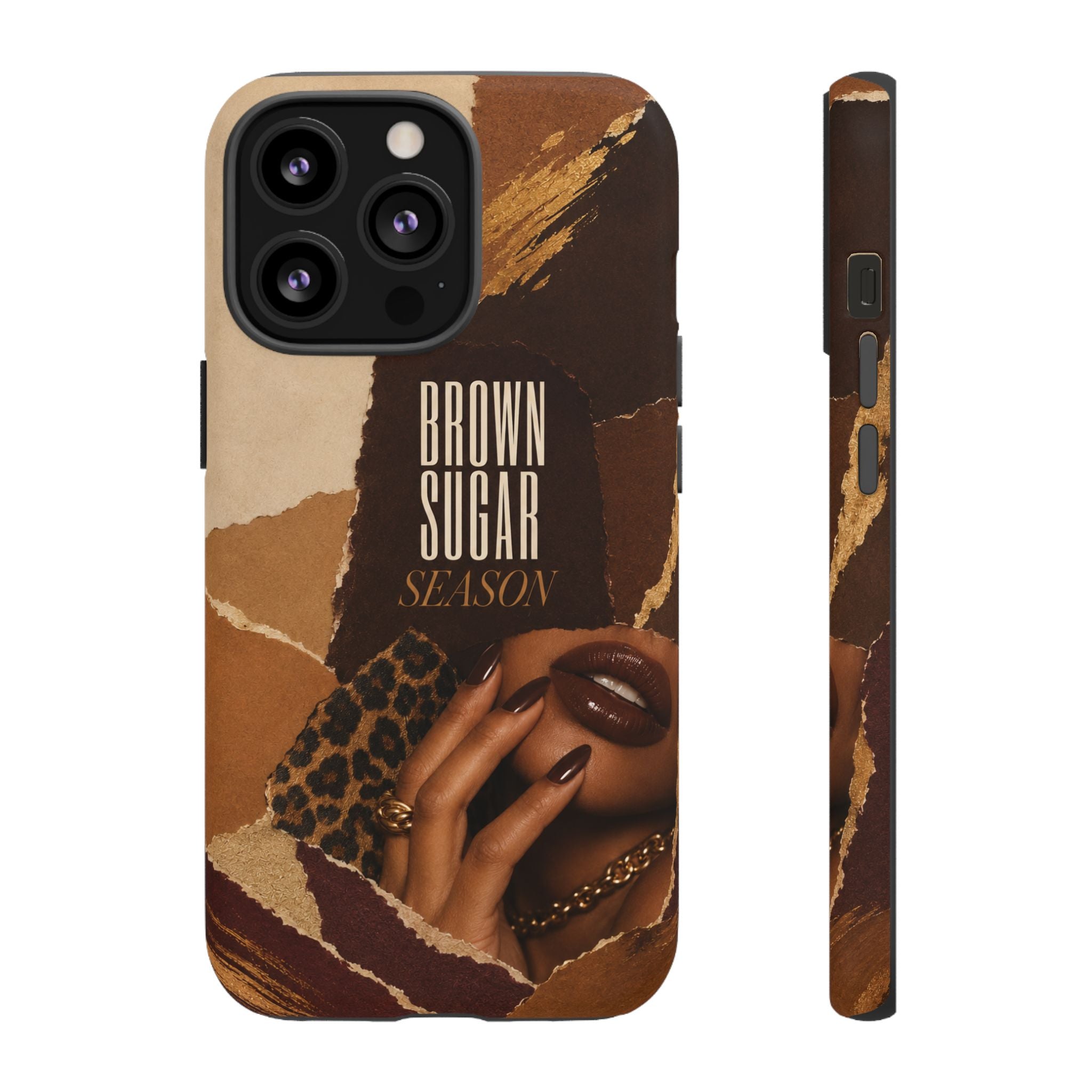Brown Sugar Season Leopard Collage Phone Case