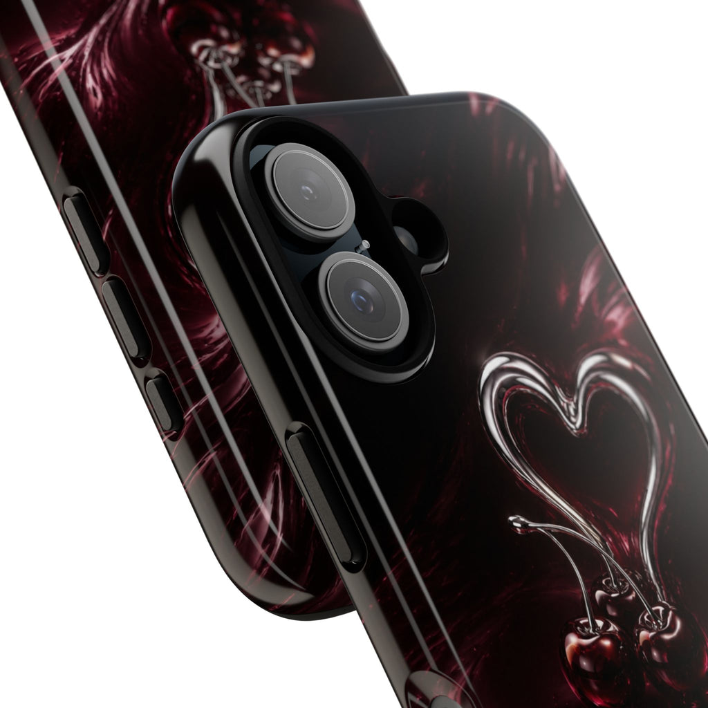 Dark Cherry Chrome Heart Phone Case
