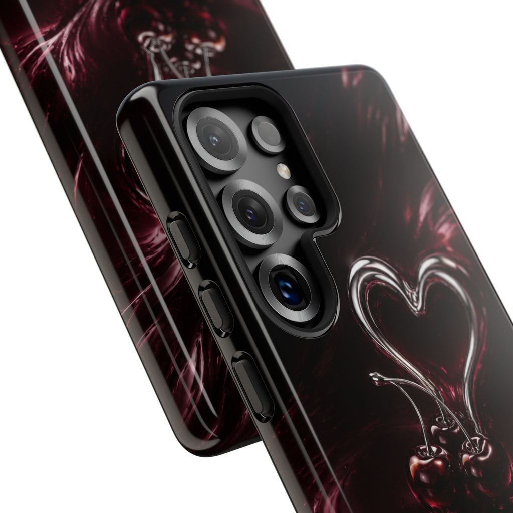 Dark Cherry Chrome Heart Phone Case