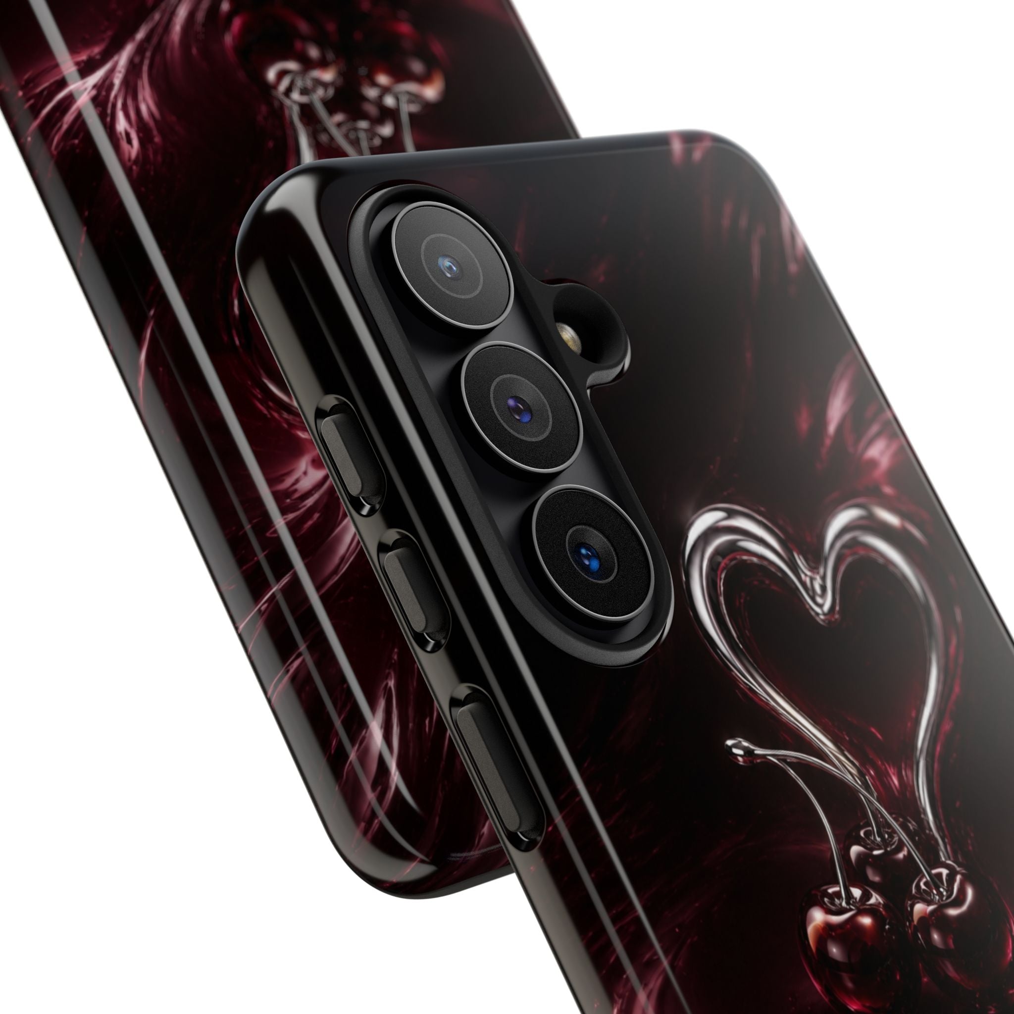 Dark Cherry Chrome Heart Phone Case