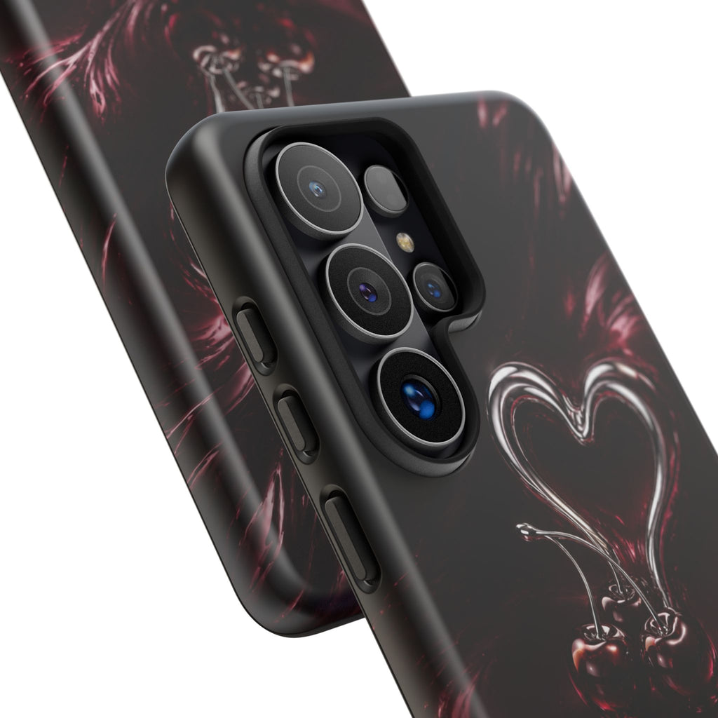 Dark Cherry Chrome Heart Phone Case