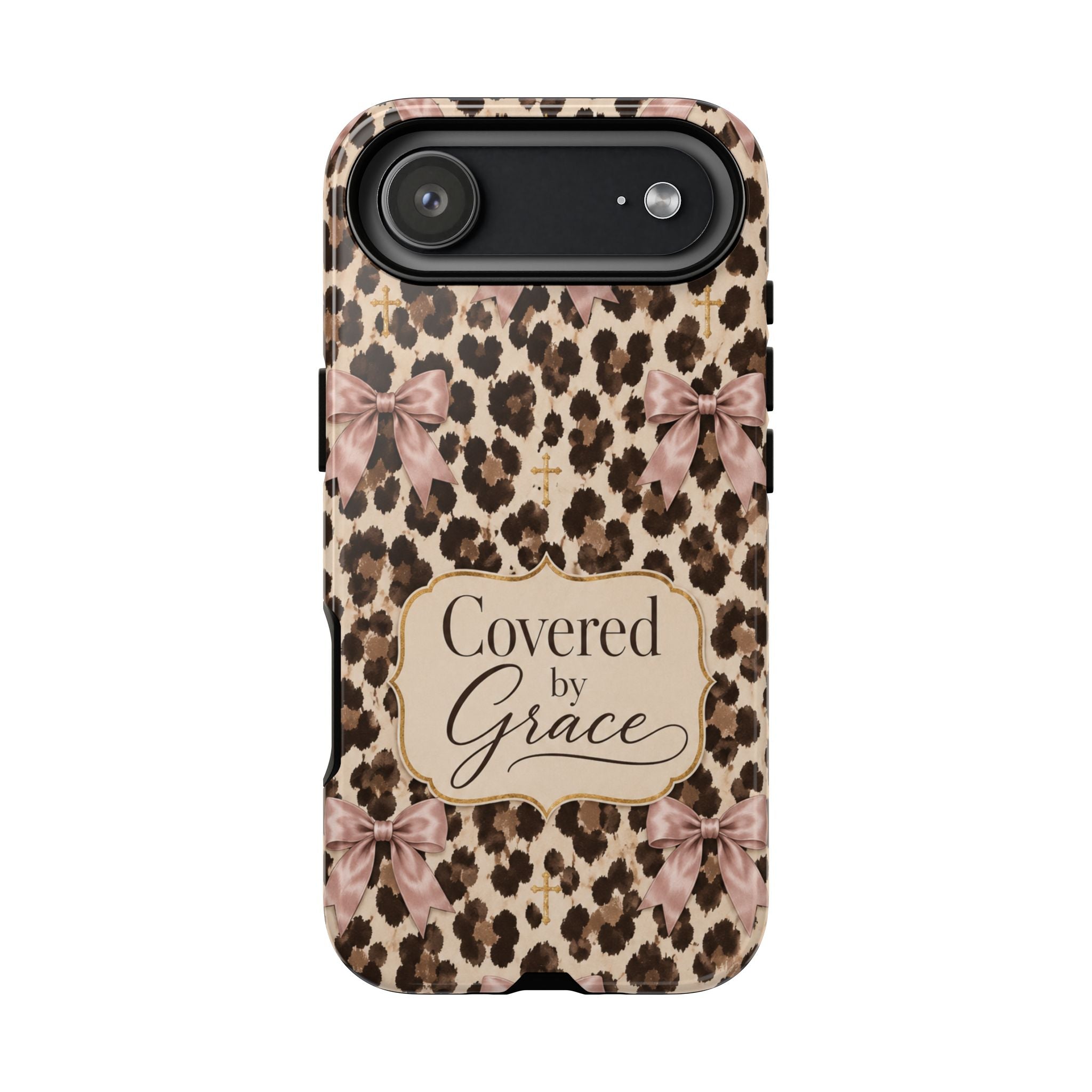 Covered by Grace Leopard Bow Christian Phone Case