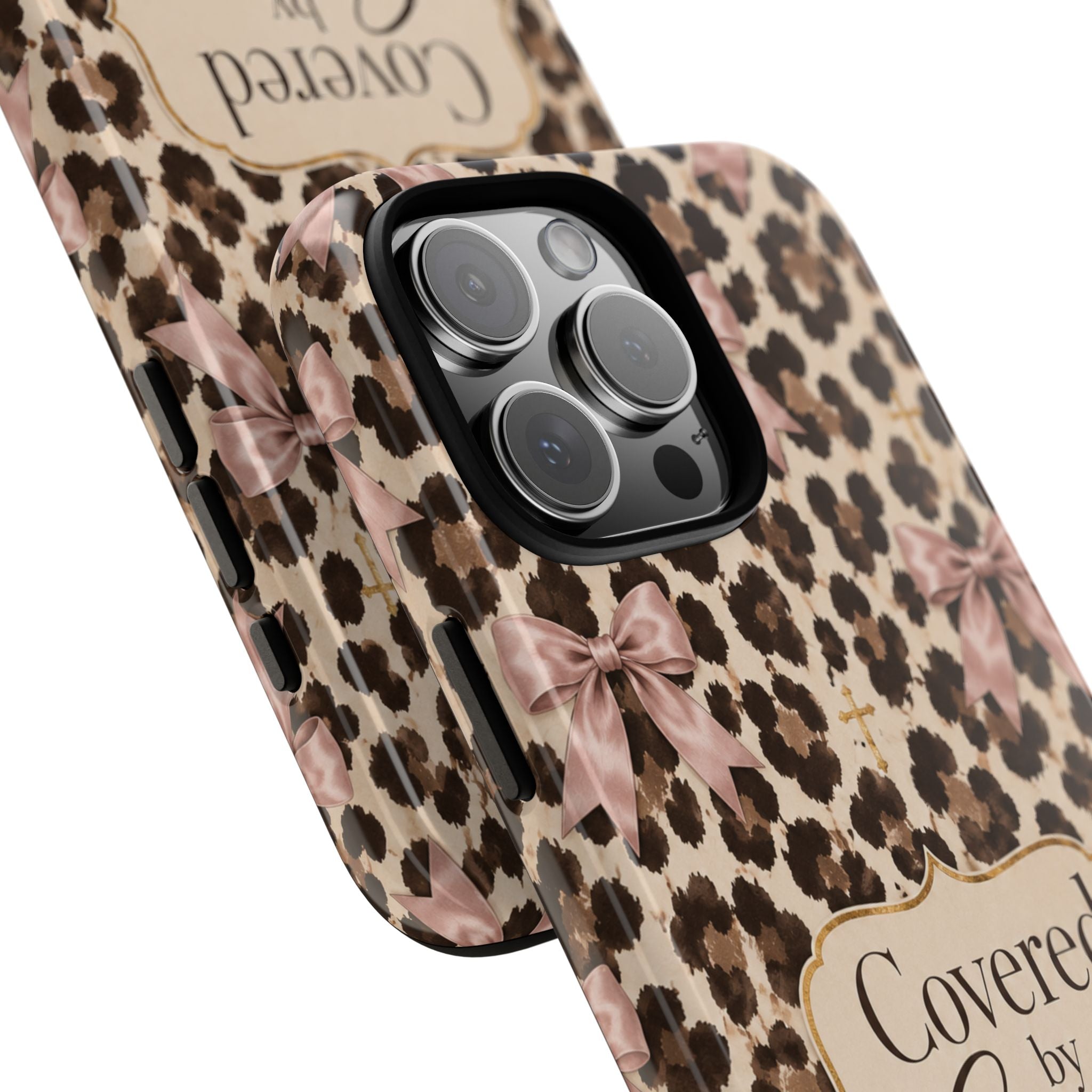 Covered by Grace Leopard Bow Christian Phone Case