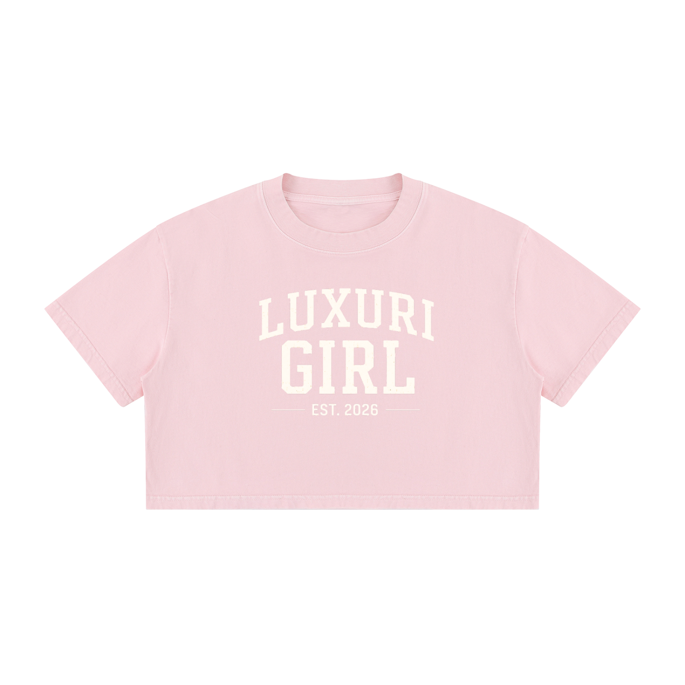 The Luxuri Girl Mineral Wash Cotton Crop T-Shirt