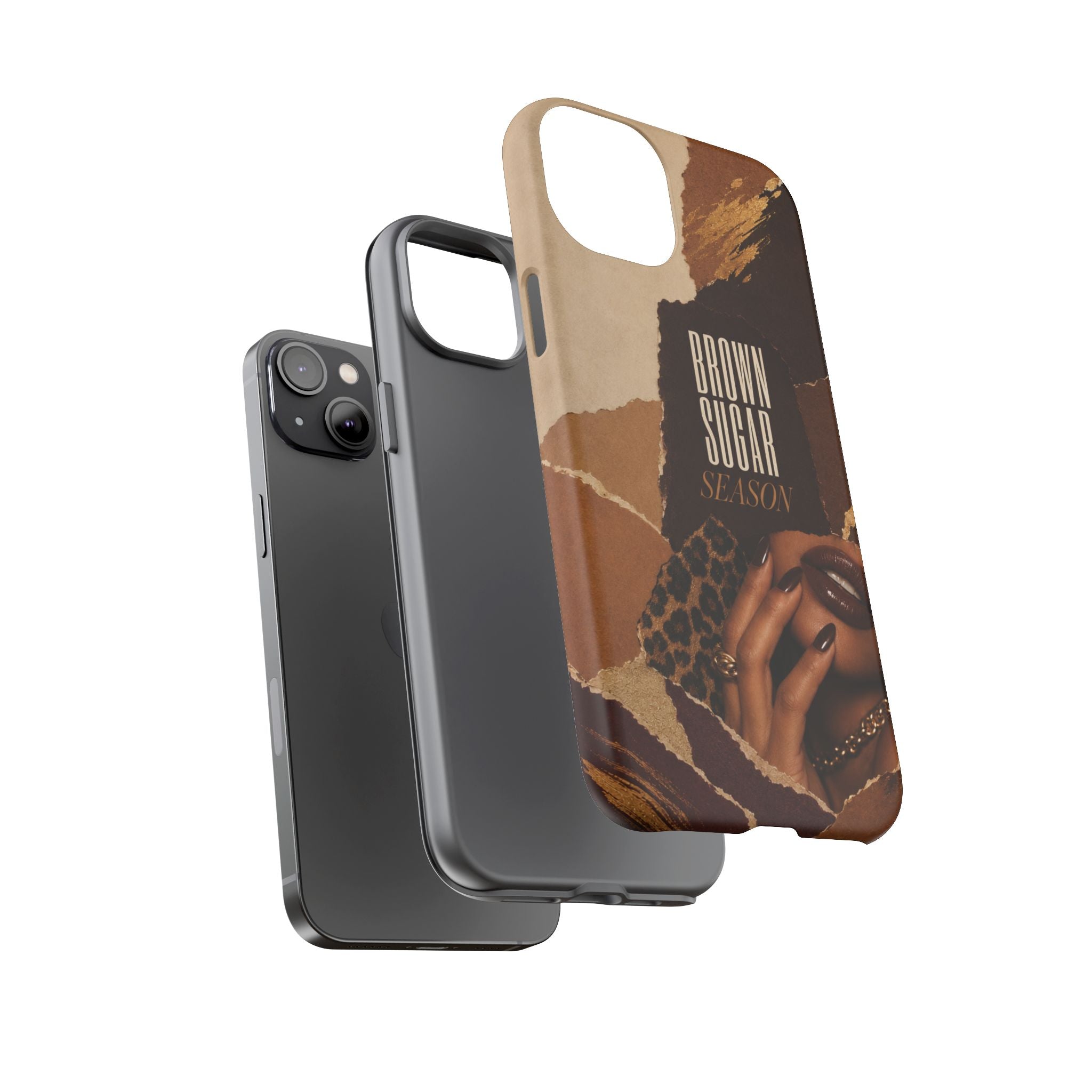 Brown Sugar Season Leopard Collage Phone Case