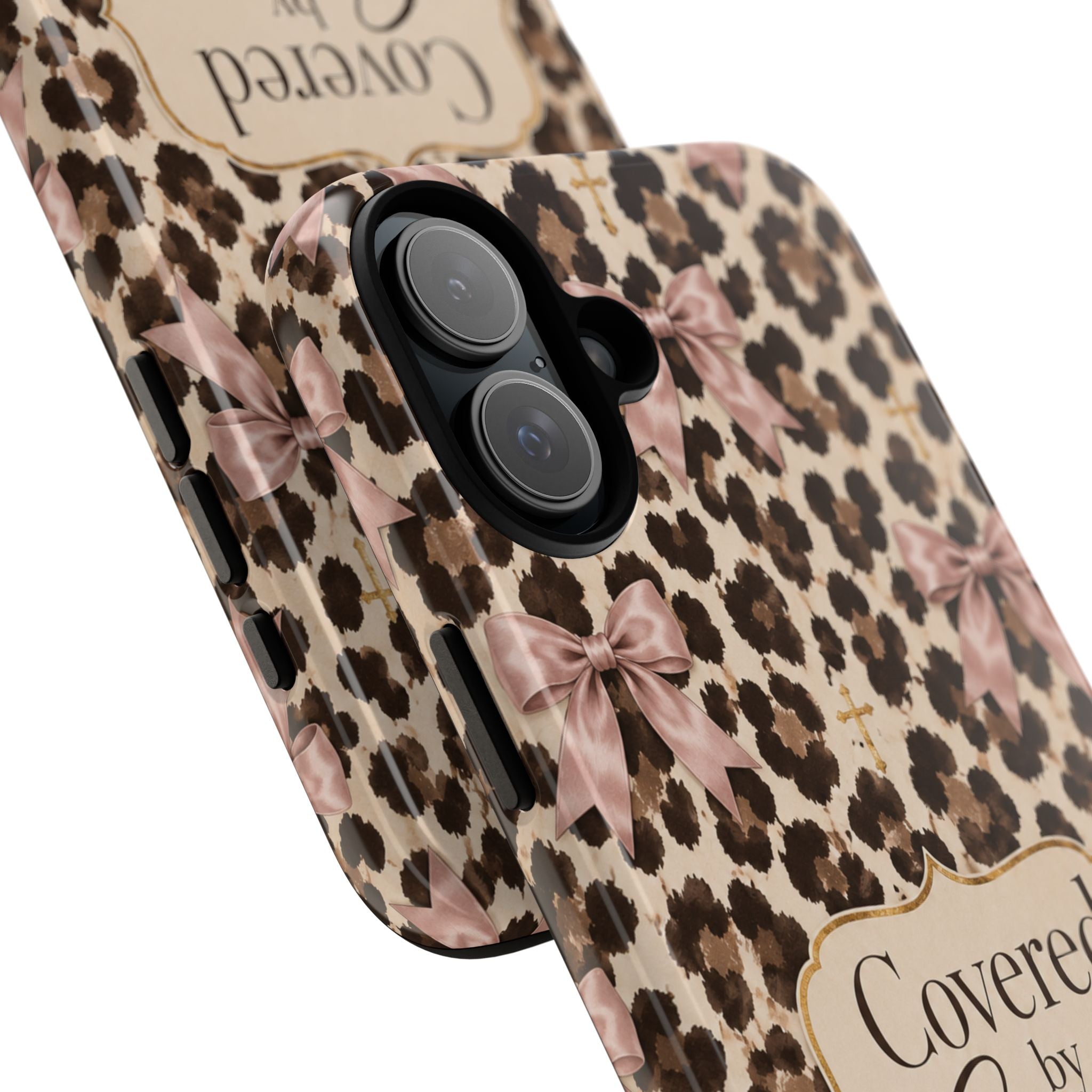 Covered by Grace Leopard Bow Christian Phone Case