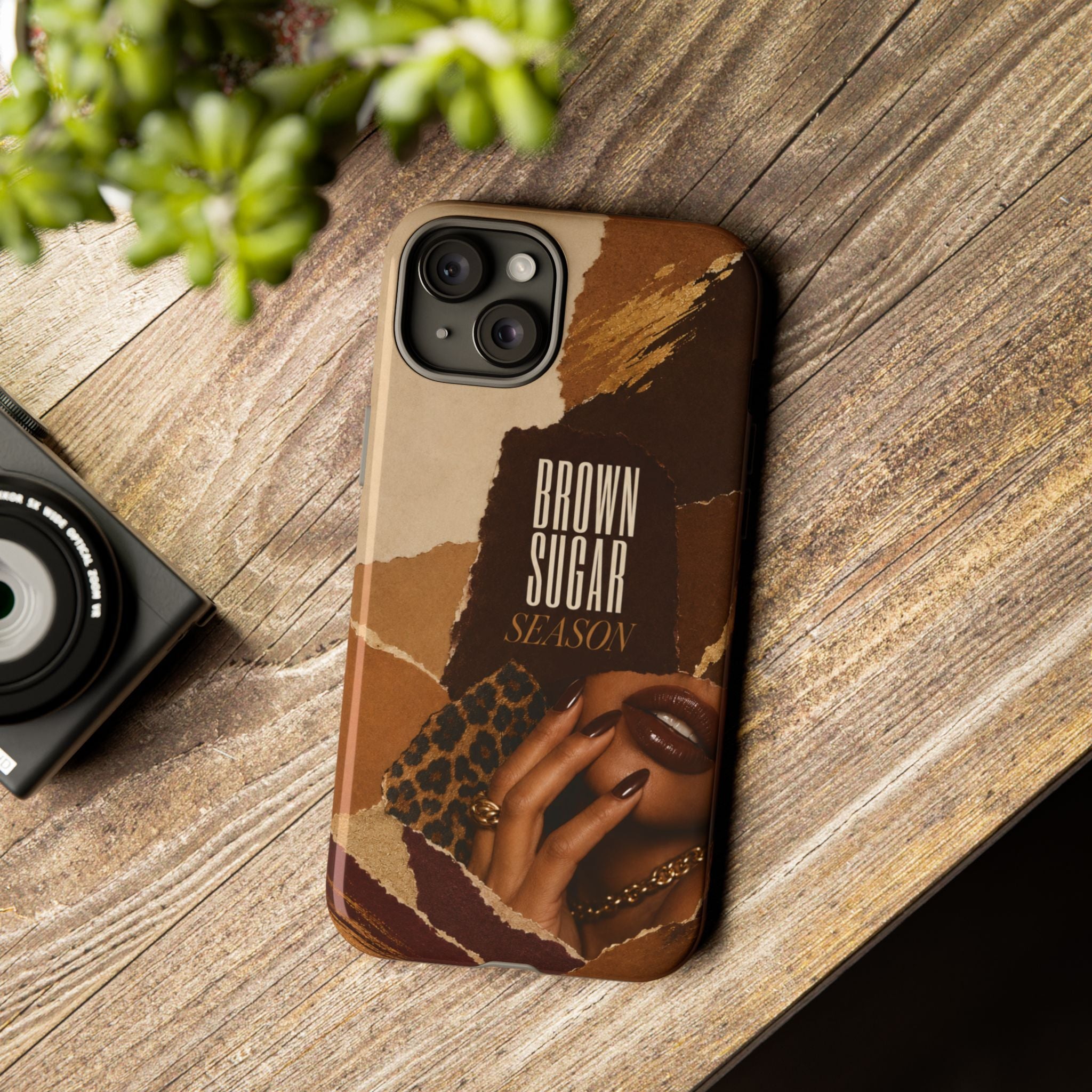 Brown Sugar Season Leopard Collage Phone Case