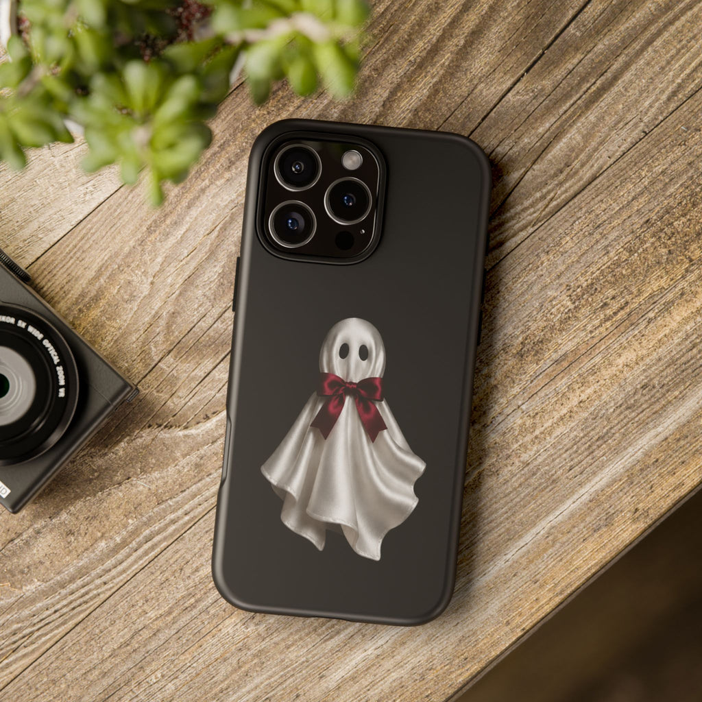 Burgundy Bow Ghost Spooky Phone Case