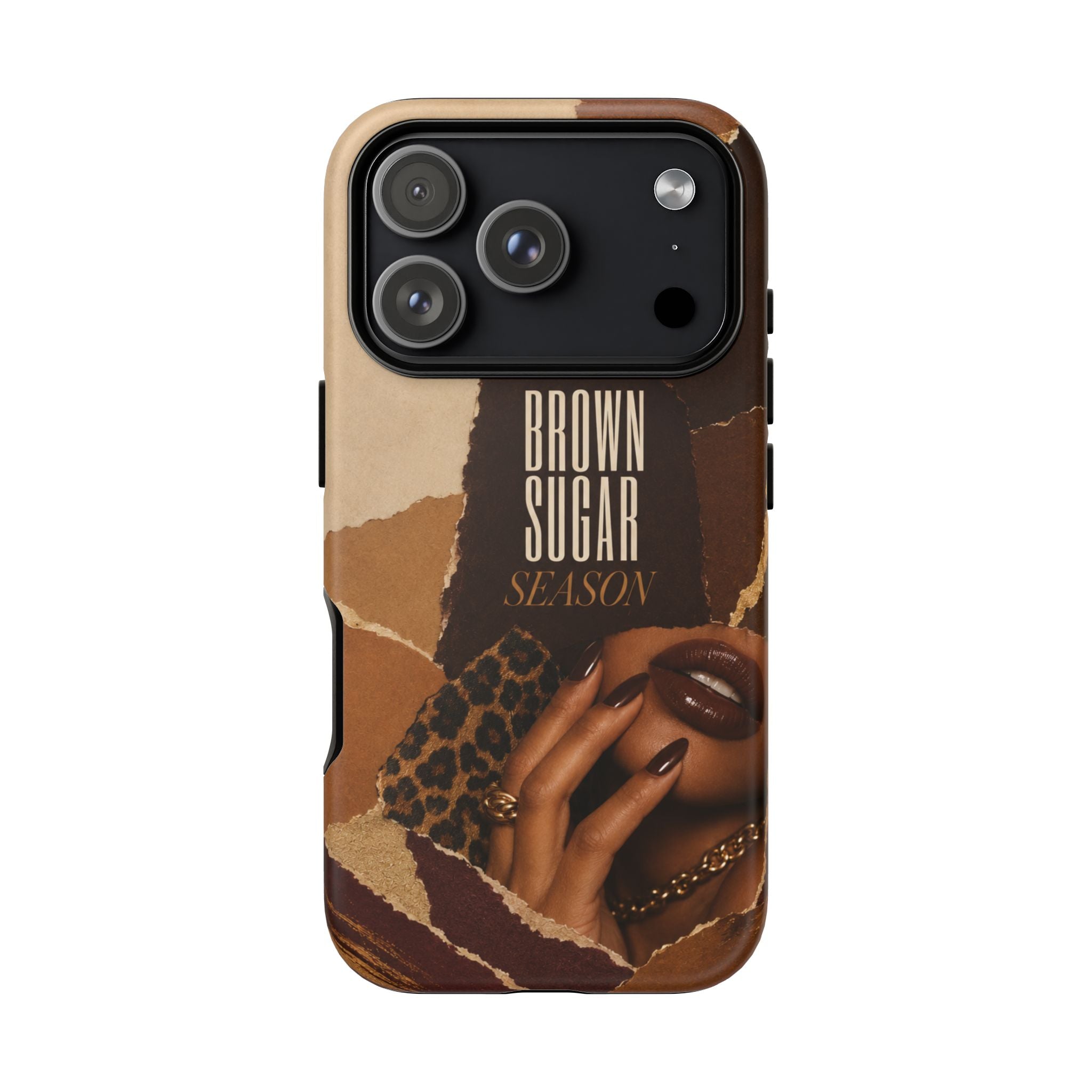 Brown Sugar Season Leopard Collage Phone Case