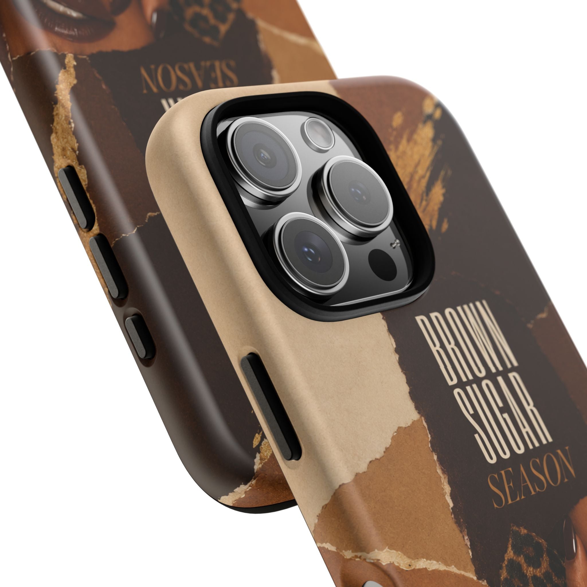Brown Sugar Season Leopard Collage Phone Case