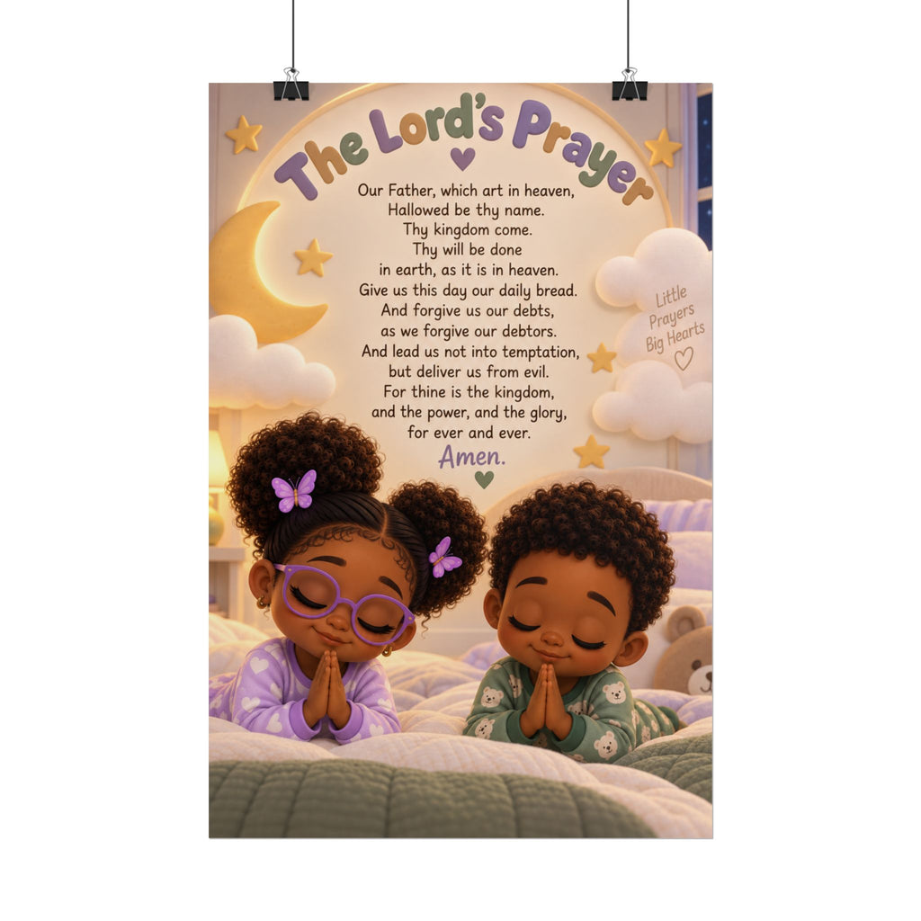 The Lord’s Prayer Christian Kids Poster | Faithful Little Hearts