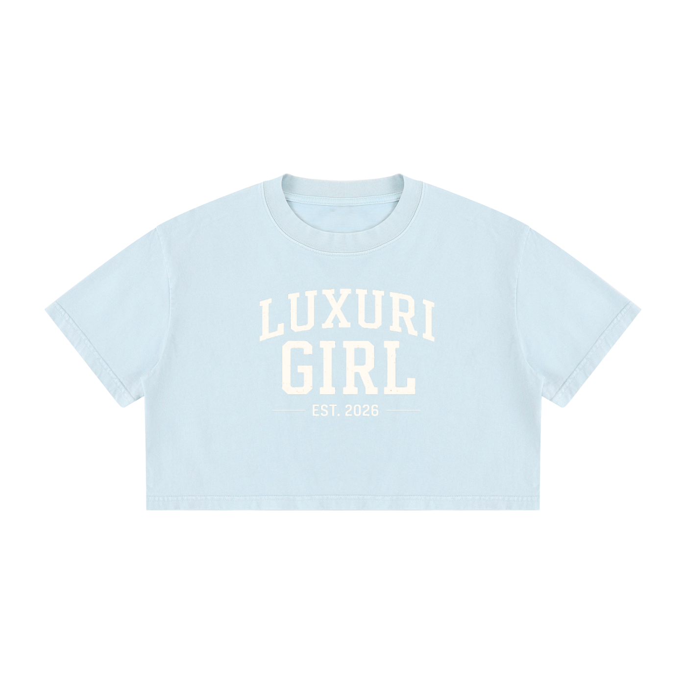 The Luxuri Girl Mineral Wash Cotton Crop T-Shirt
