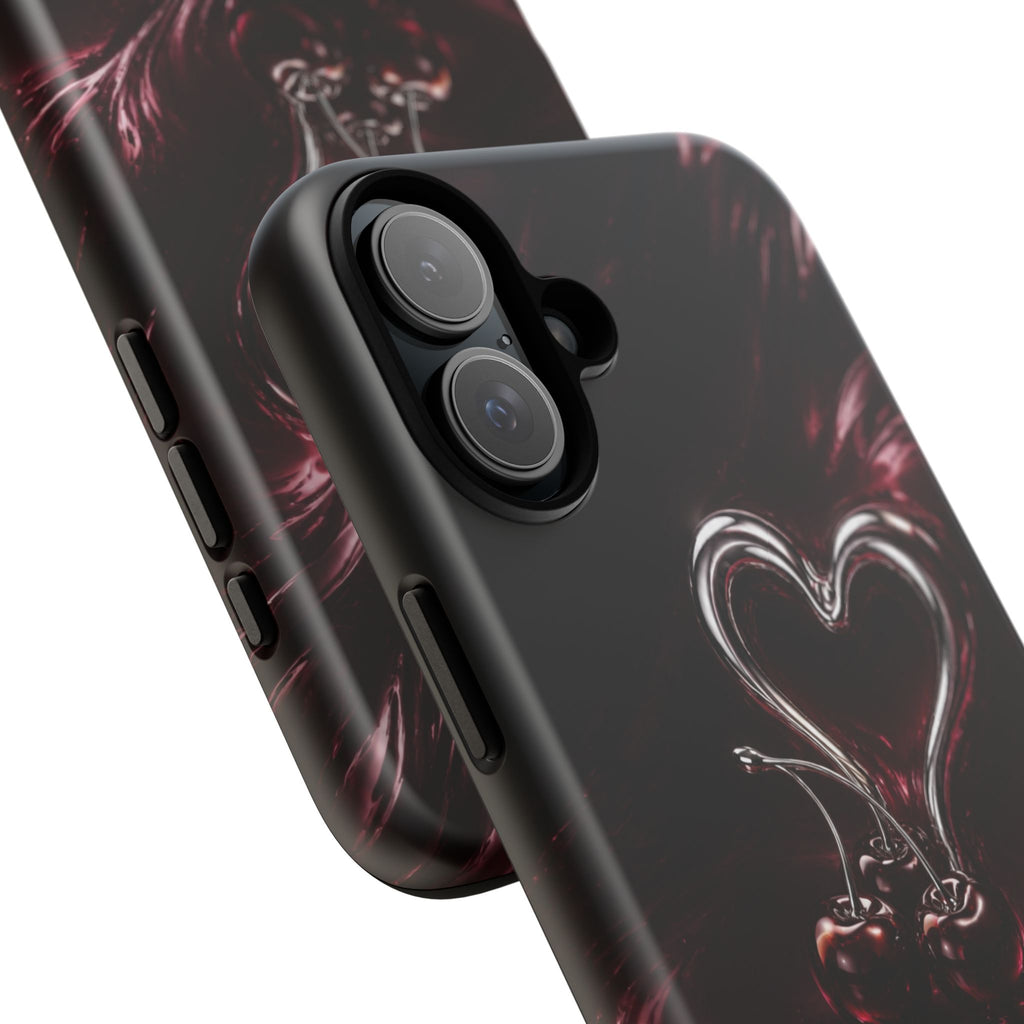 Dark Cherry Chrome Heart Phone Case