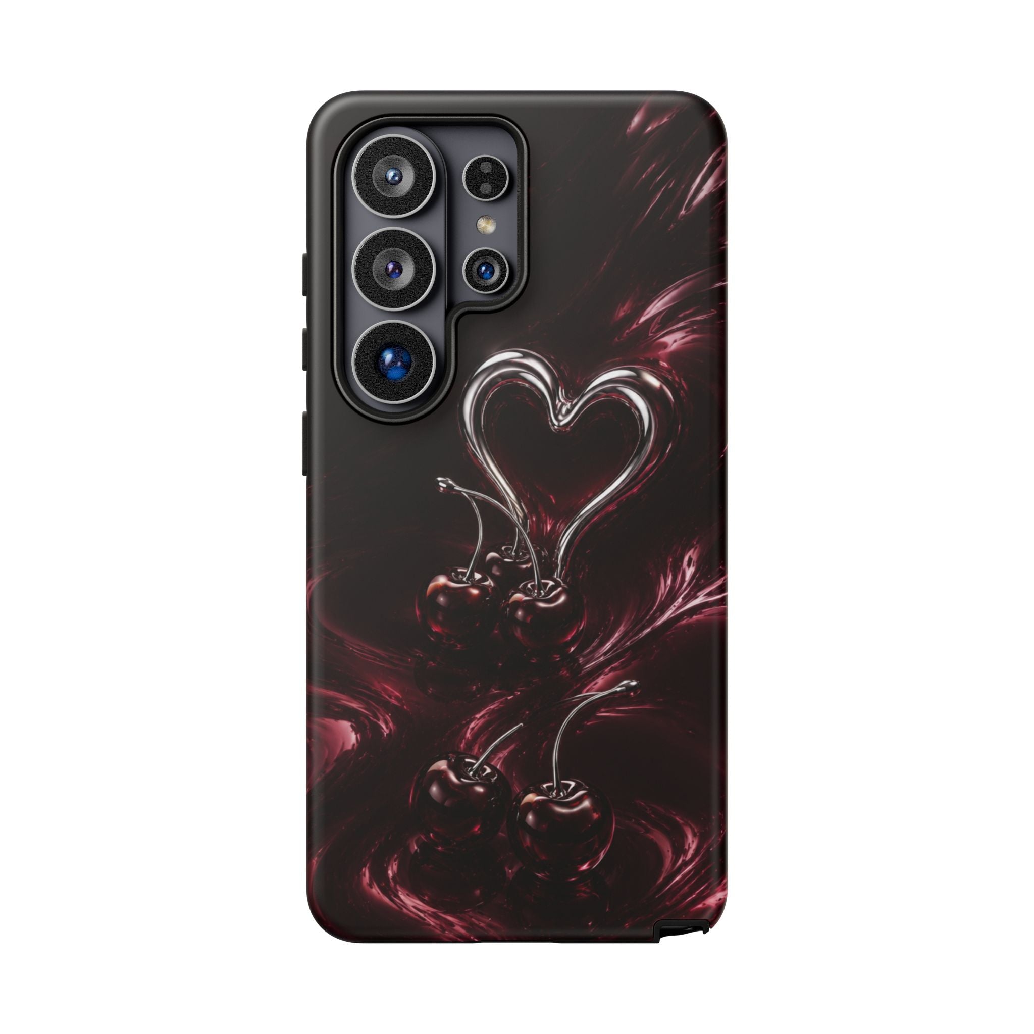 Dark Cherry Chrome Heart Phone Case