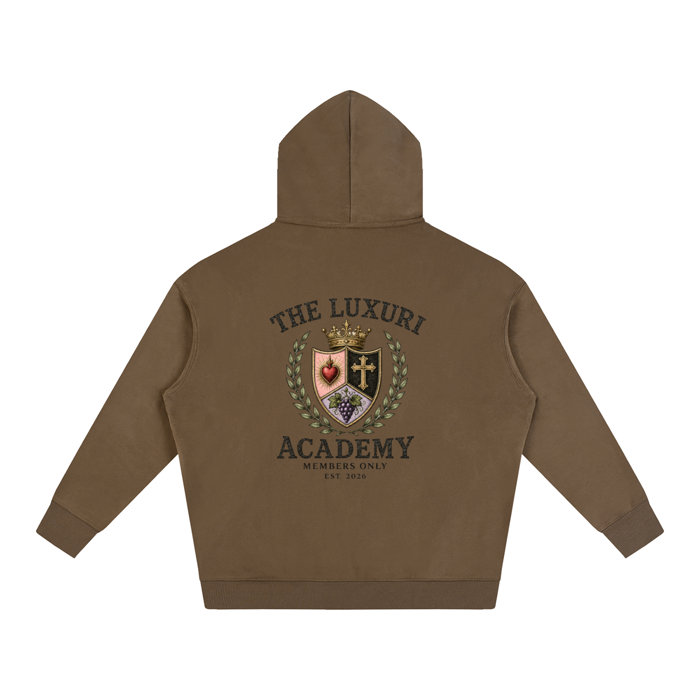 The Luxuri Academy Crest Oversize Fleeced Hoodie