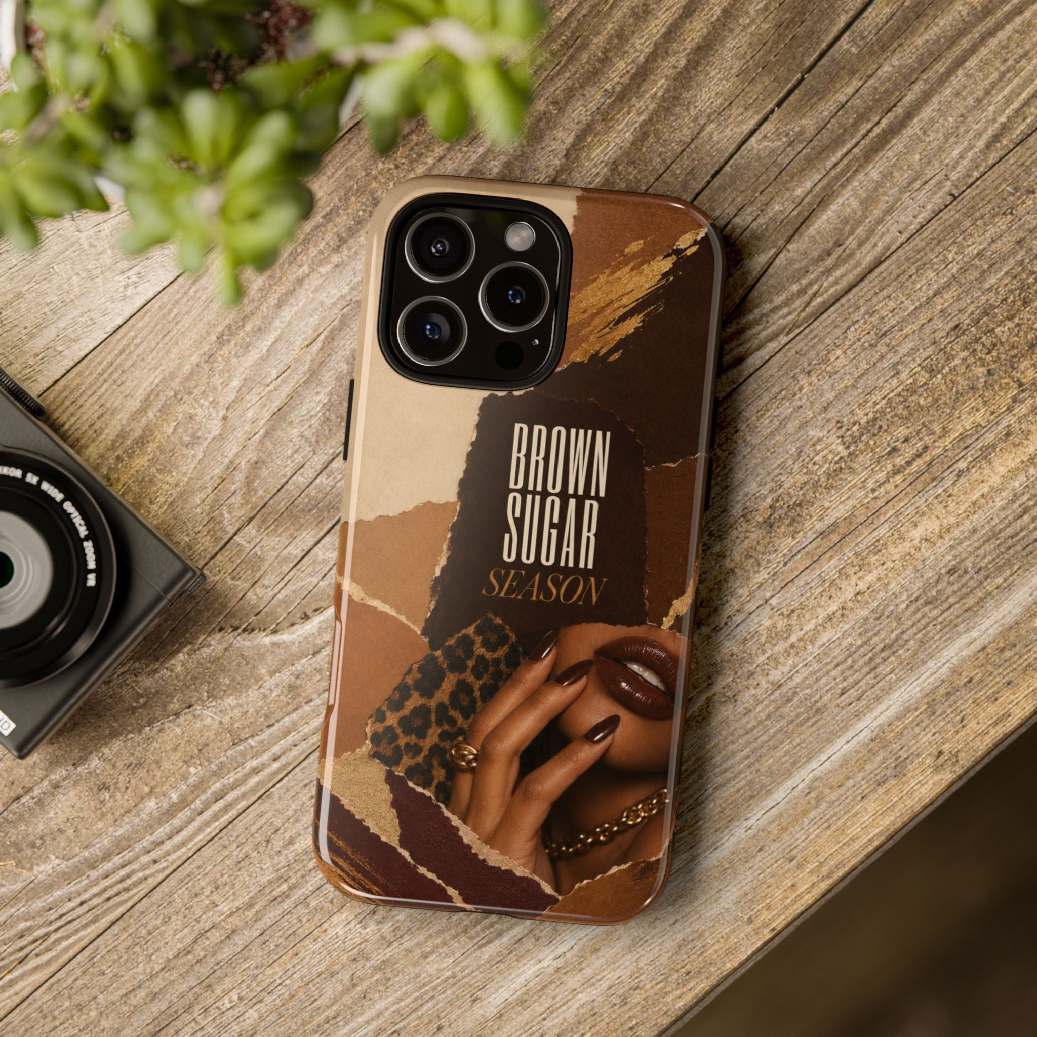 Brown Sugar Season Leopard Collage Phone Case