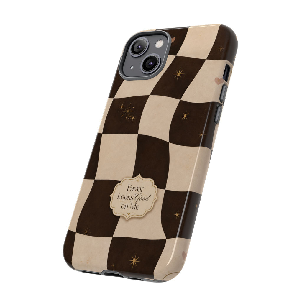 Favor Looks Good on Me Vintage Checkerboard Phone Case