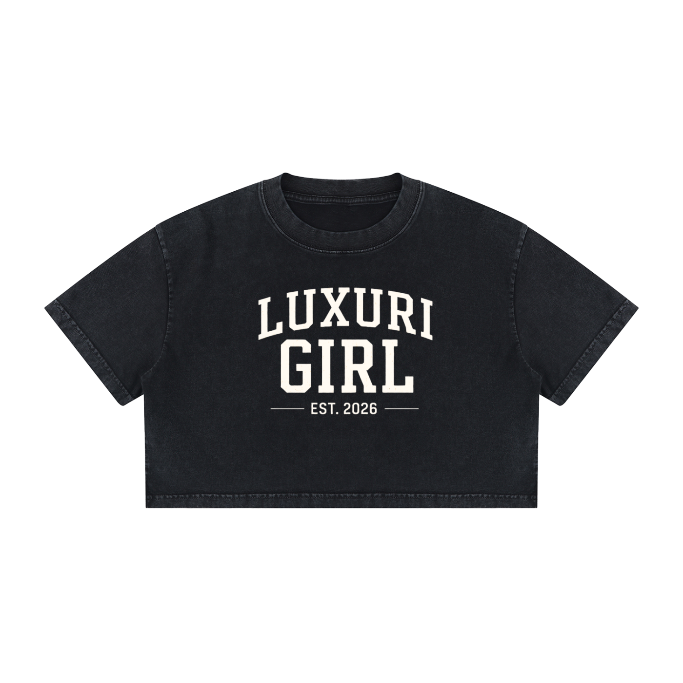 The Luxuri Girl Mineral Wash Cotton Crop T-Shirt