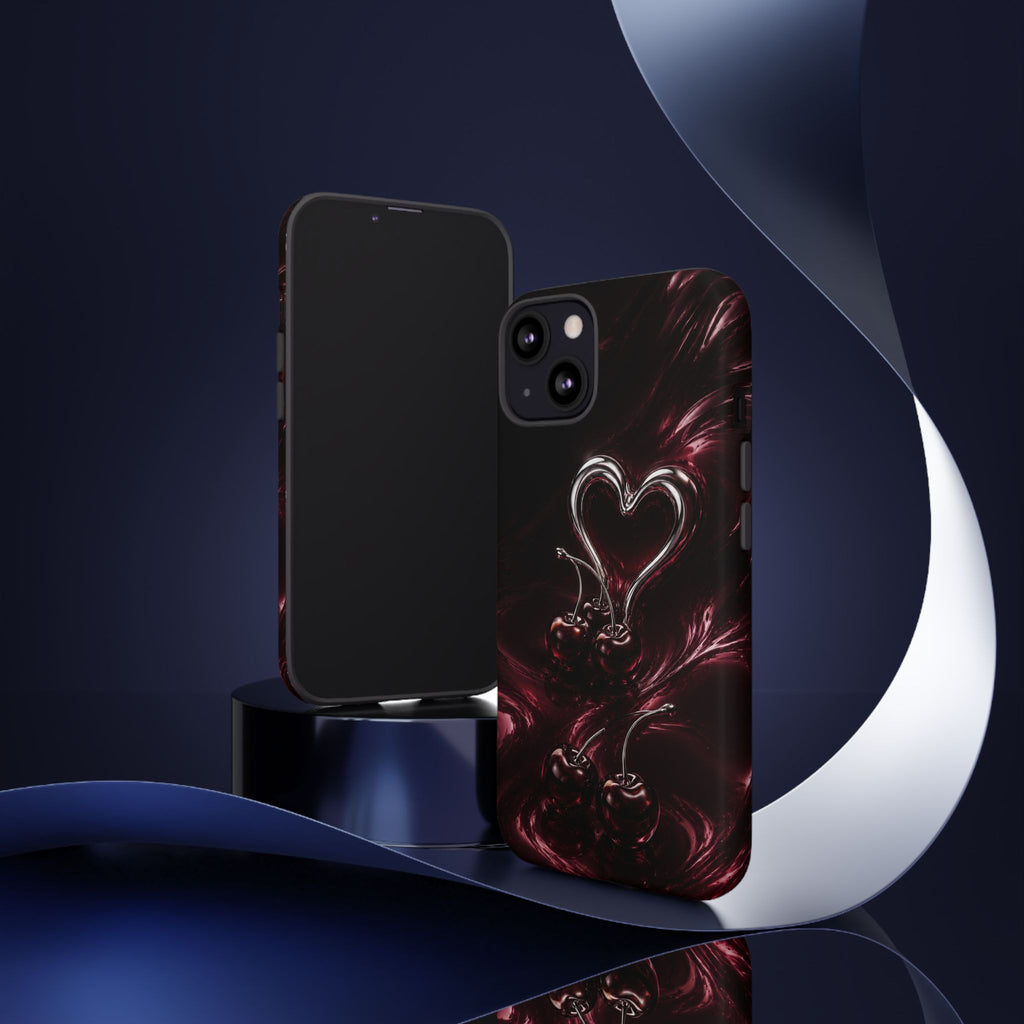 Dark Cherry Chrome Heart Phone Case