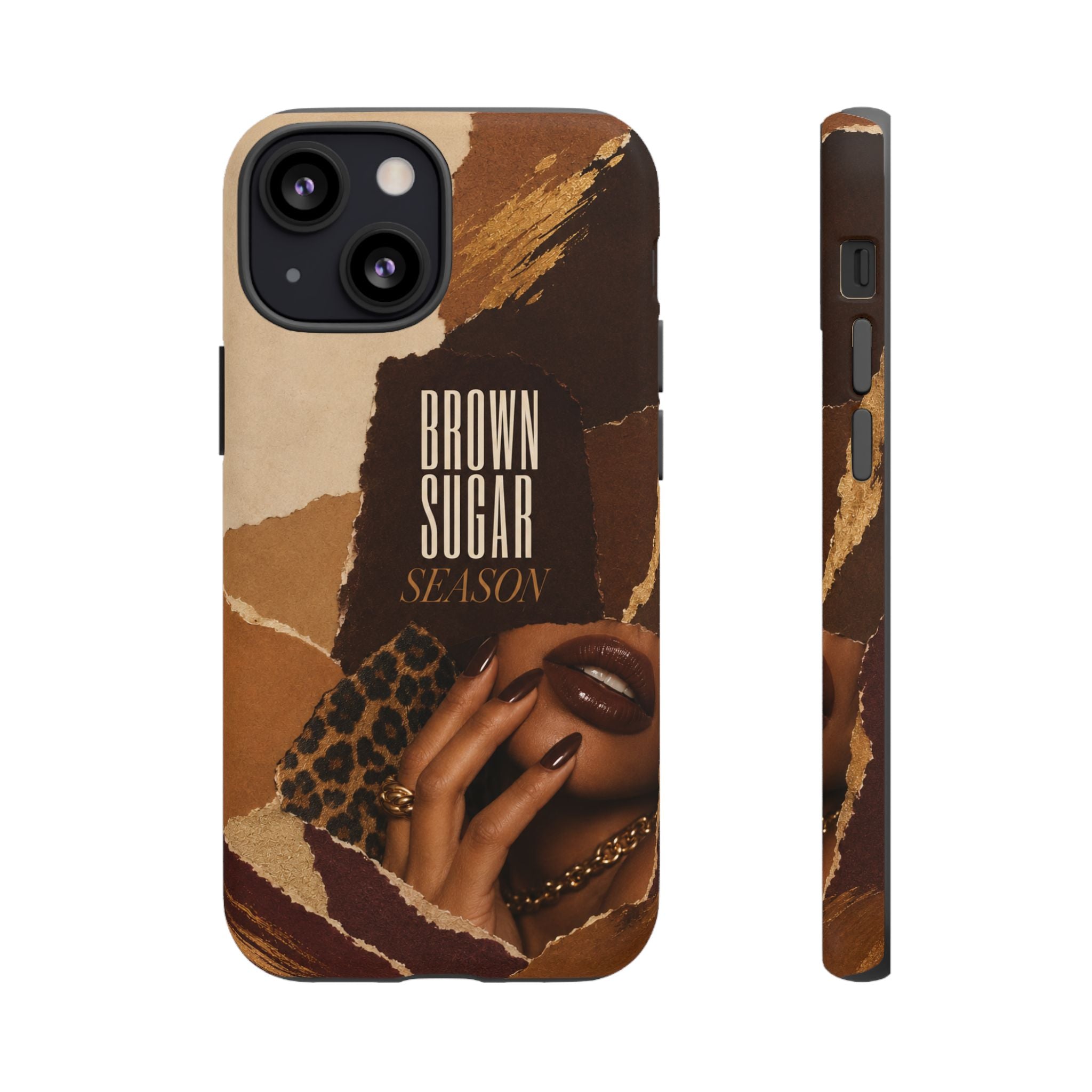 Brown Sugar Season Leopard Collage Phone Case