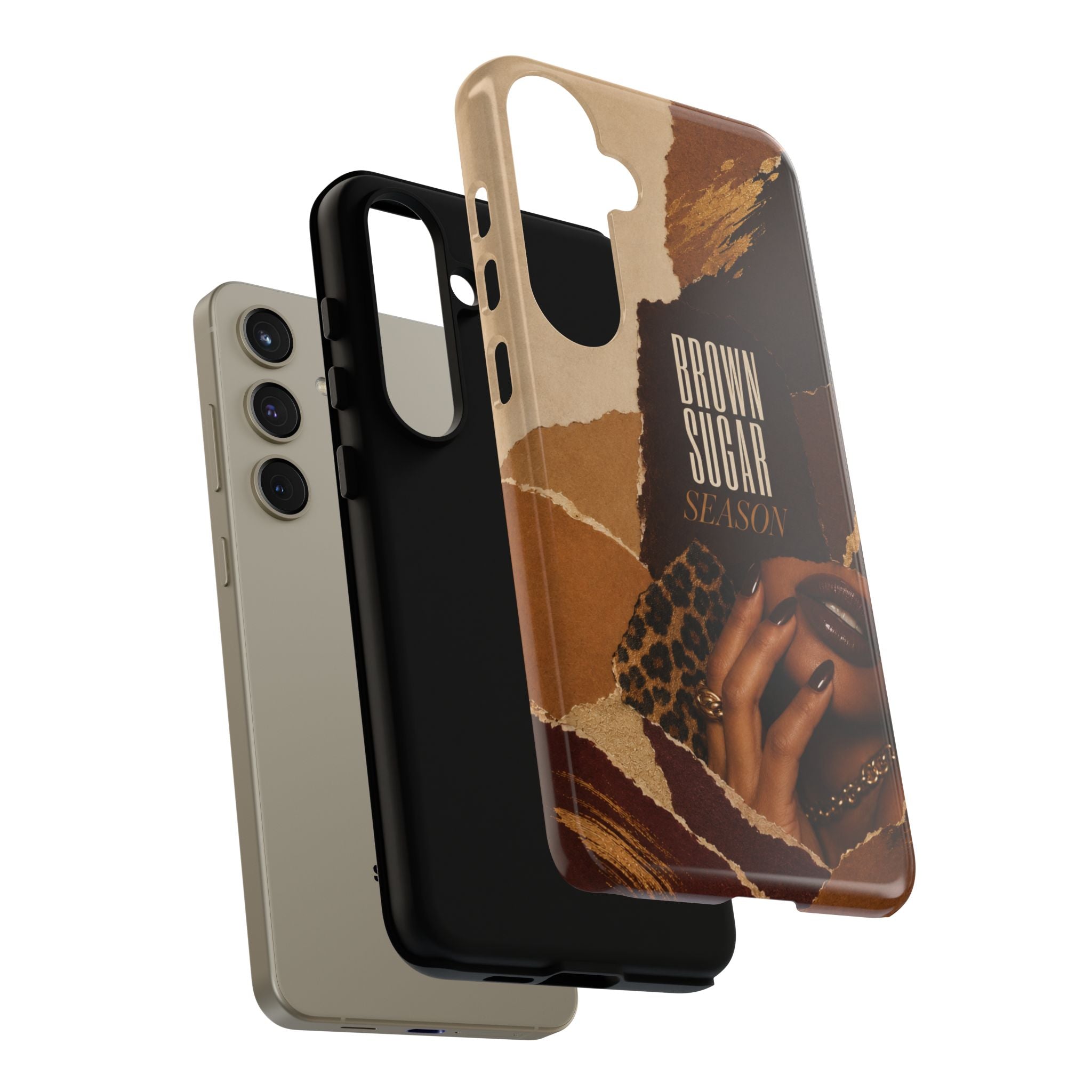 Brown Sugar Season Leopard Collage Phone Case