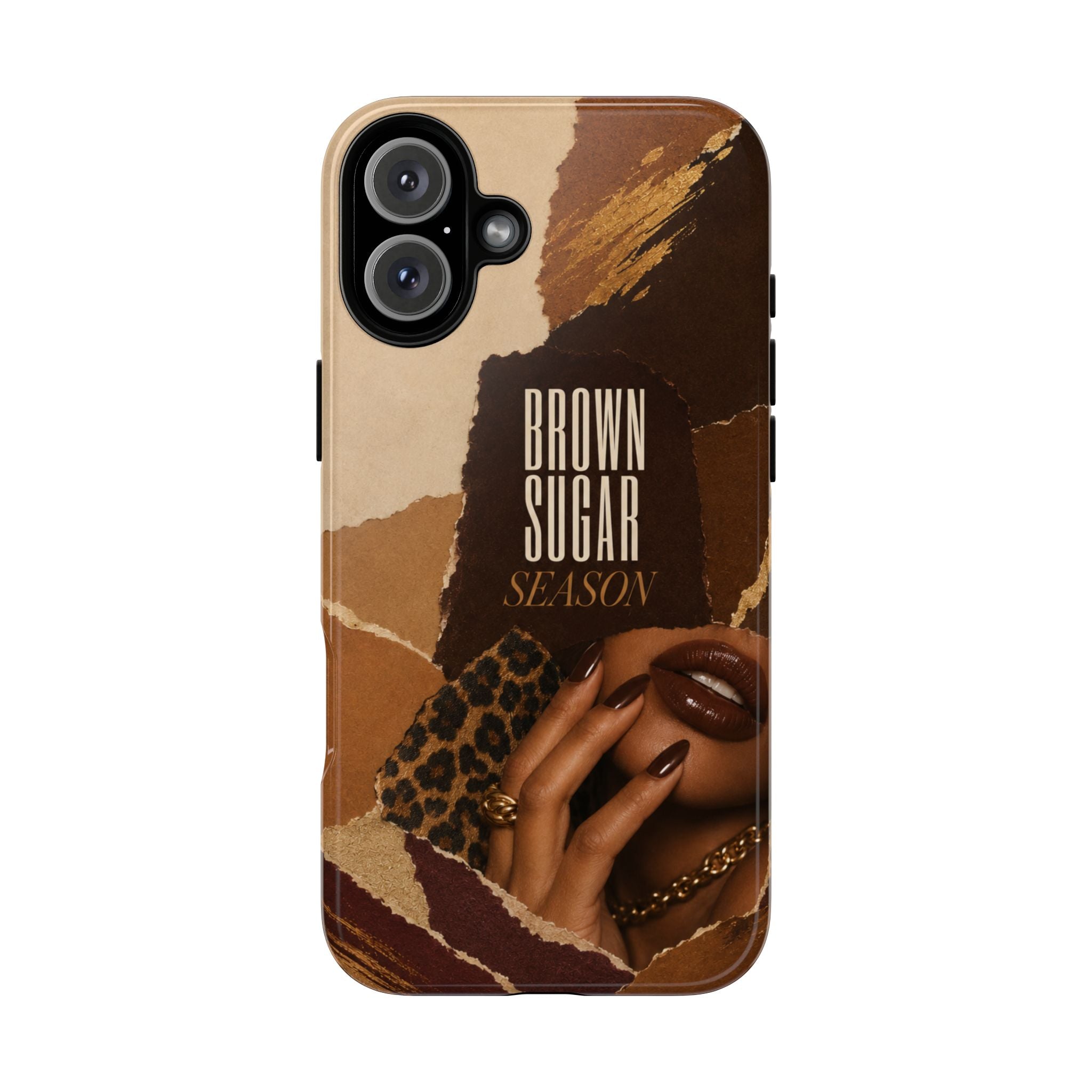 Brown Sugar Season Leopard Collage Phone Case