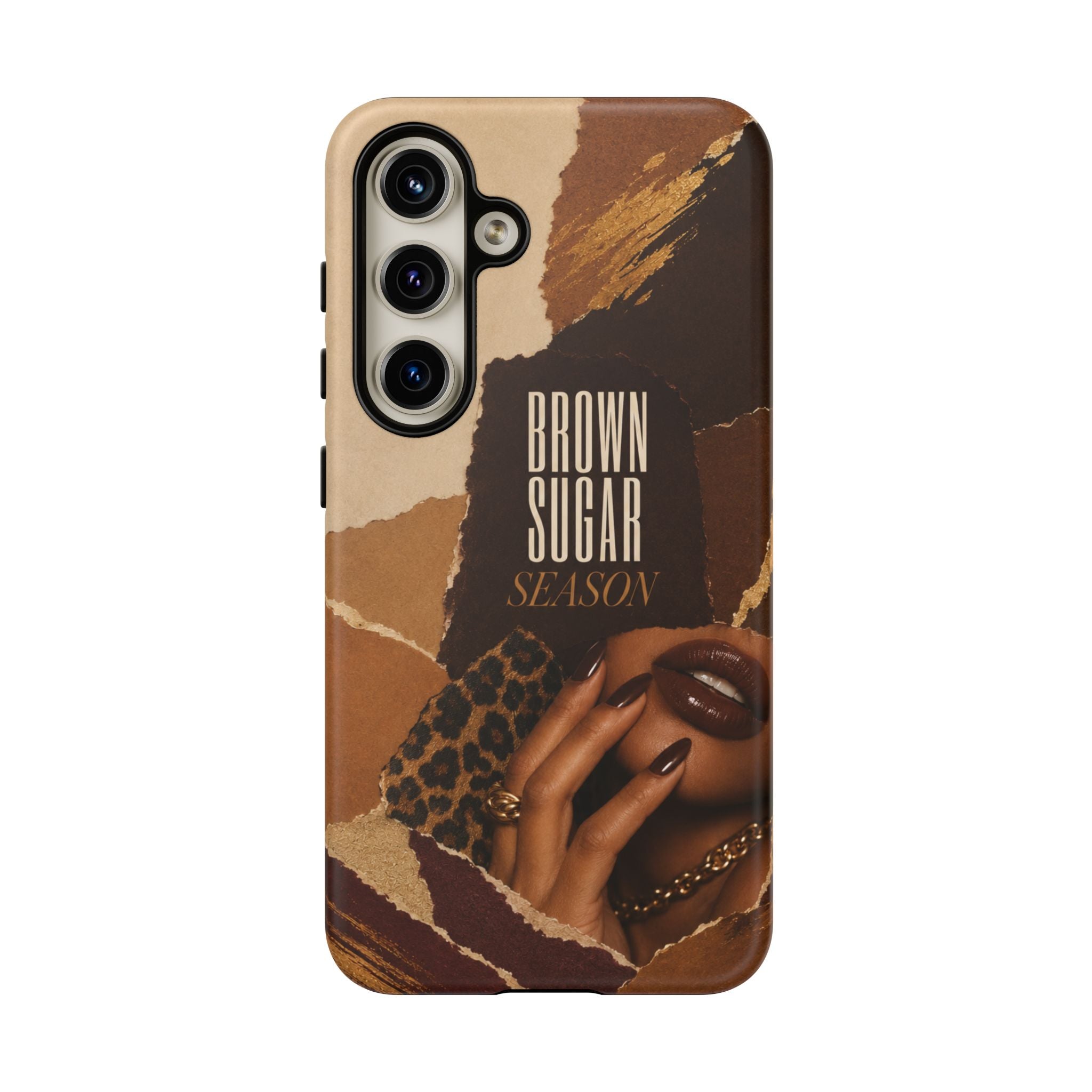 Brown Sugar Season Leopard Collage Phone Case