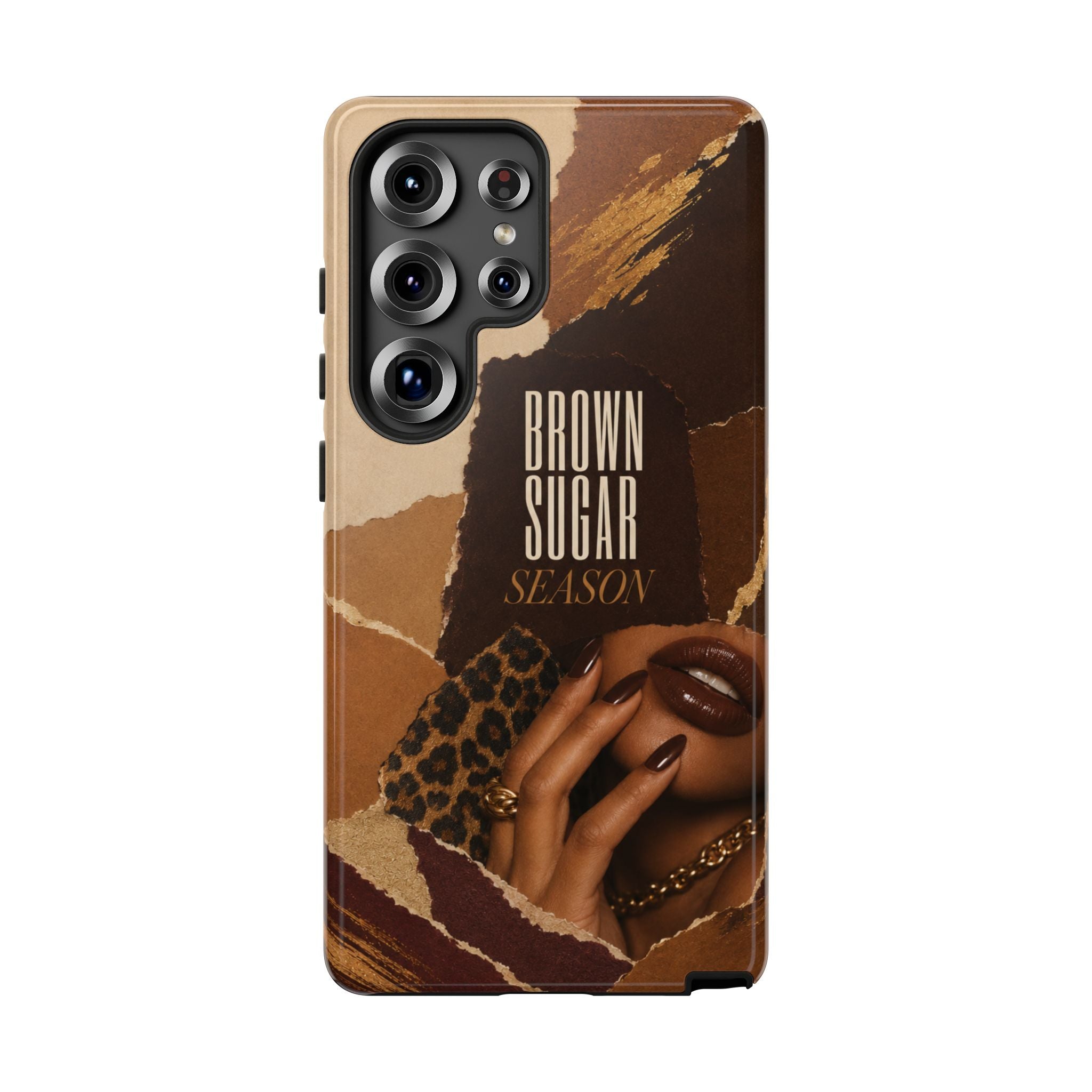 Brown Sugar Season Leopard Collage Phone Case