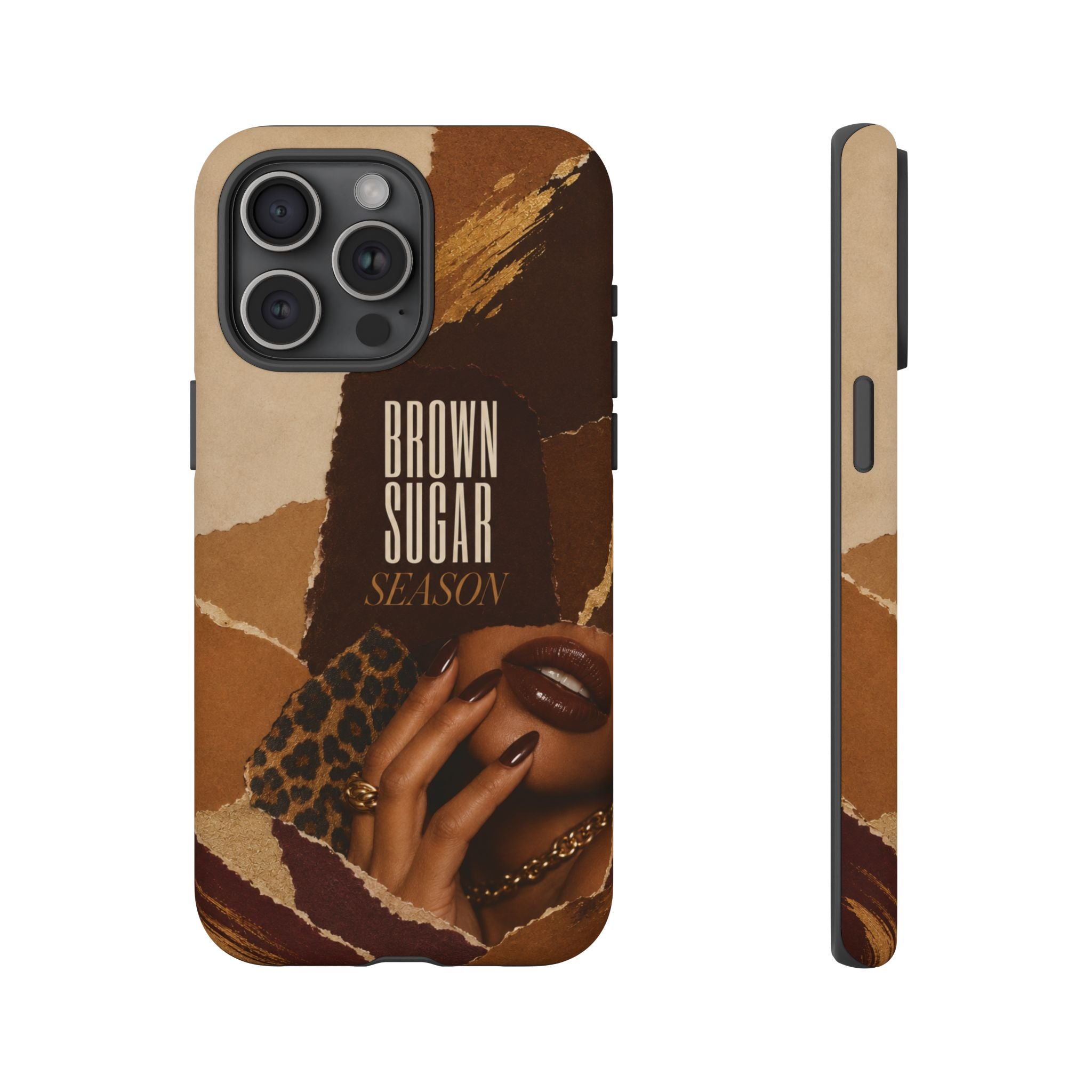 Brown Sugar Season Leopard Collage Phone Case