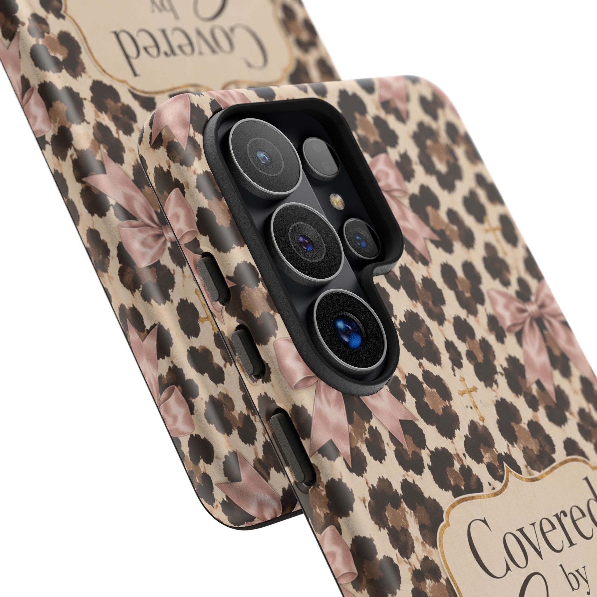 Covered by Grace Leopard Bow Christian Phone Case