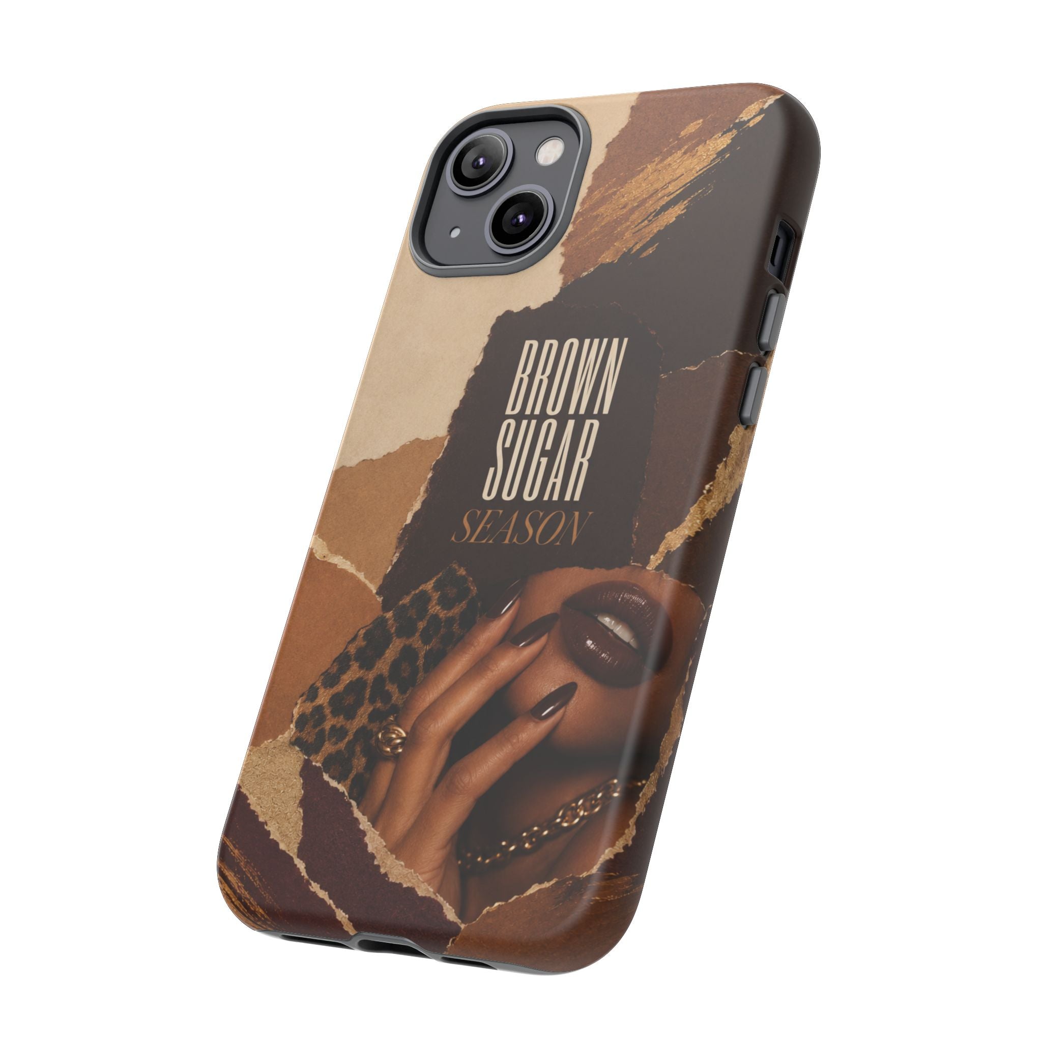 Brown Sugar Season Leopard Collage Phone Case