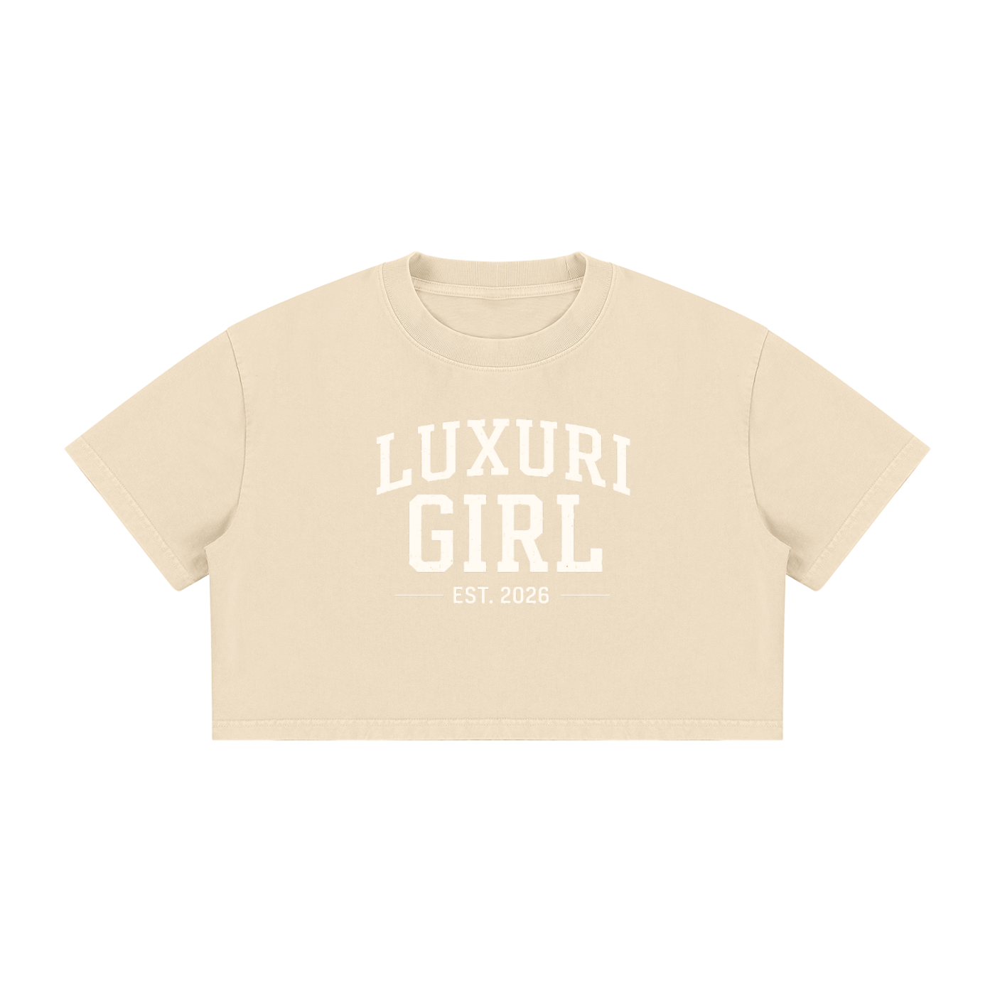 The Luxuri Girl Mineral Wash Cotton Crop T-Shirt